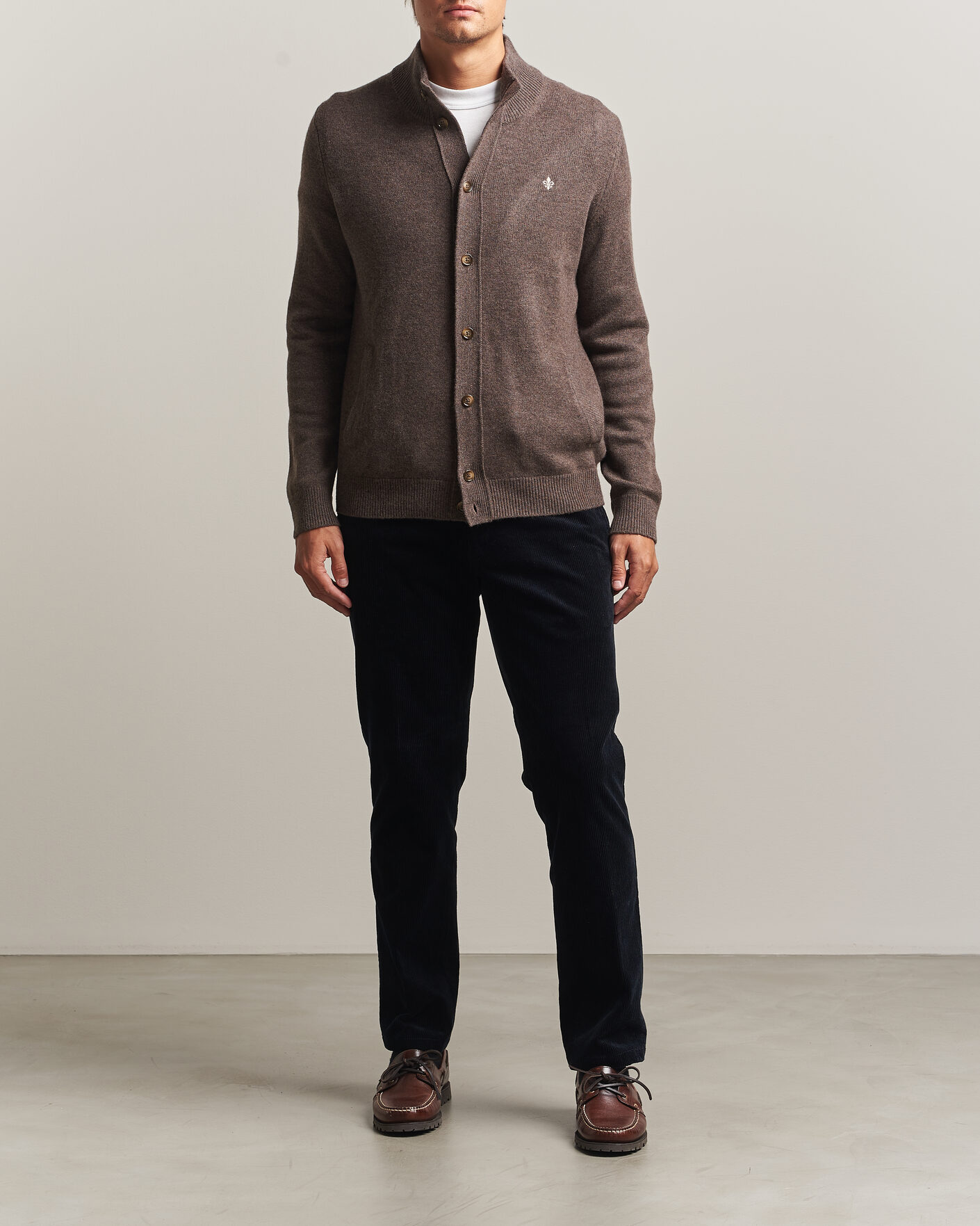 Hombres | Jerséis y prendas de punto | Morris | Hertford Button Cardigan Brown