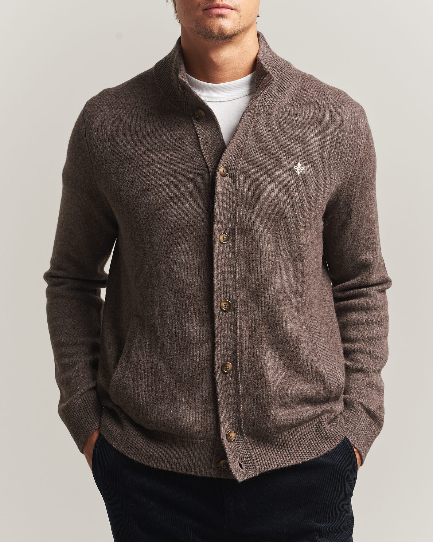 Hombres | Jerséis y prendas de punto | Morris | Hertford Button Cardigan Brown