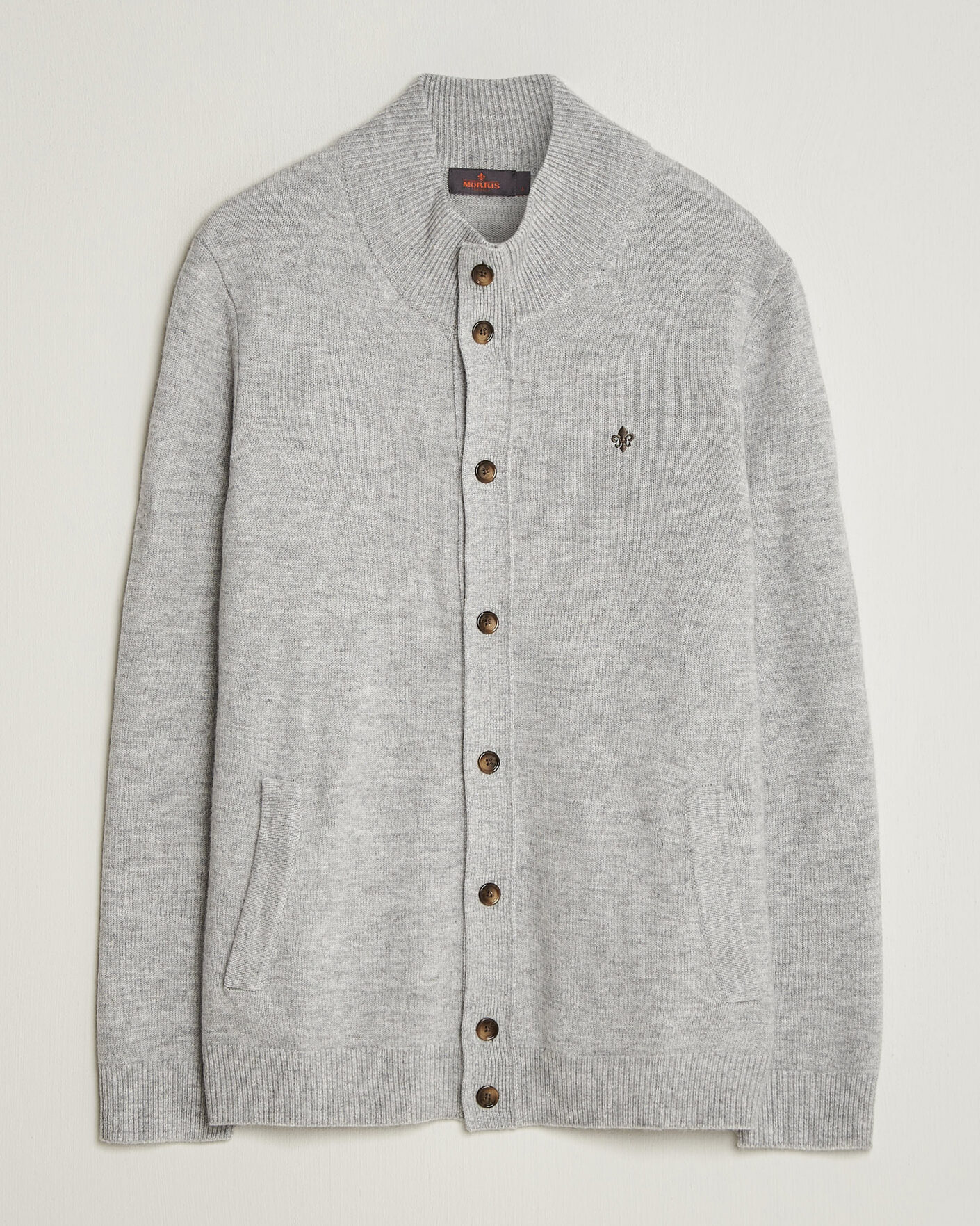 Hombres | Jerséis y prendas de punto | Morris | Hertford Button Cardigan Grey
