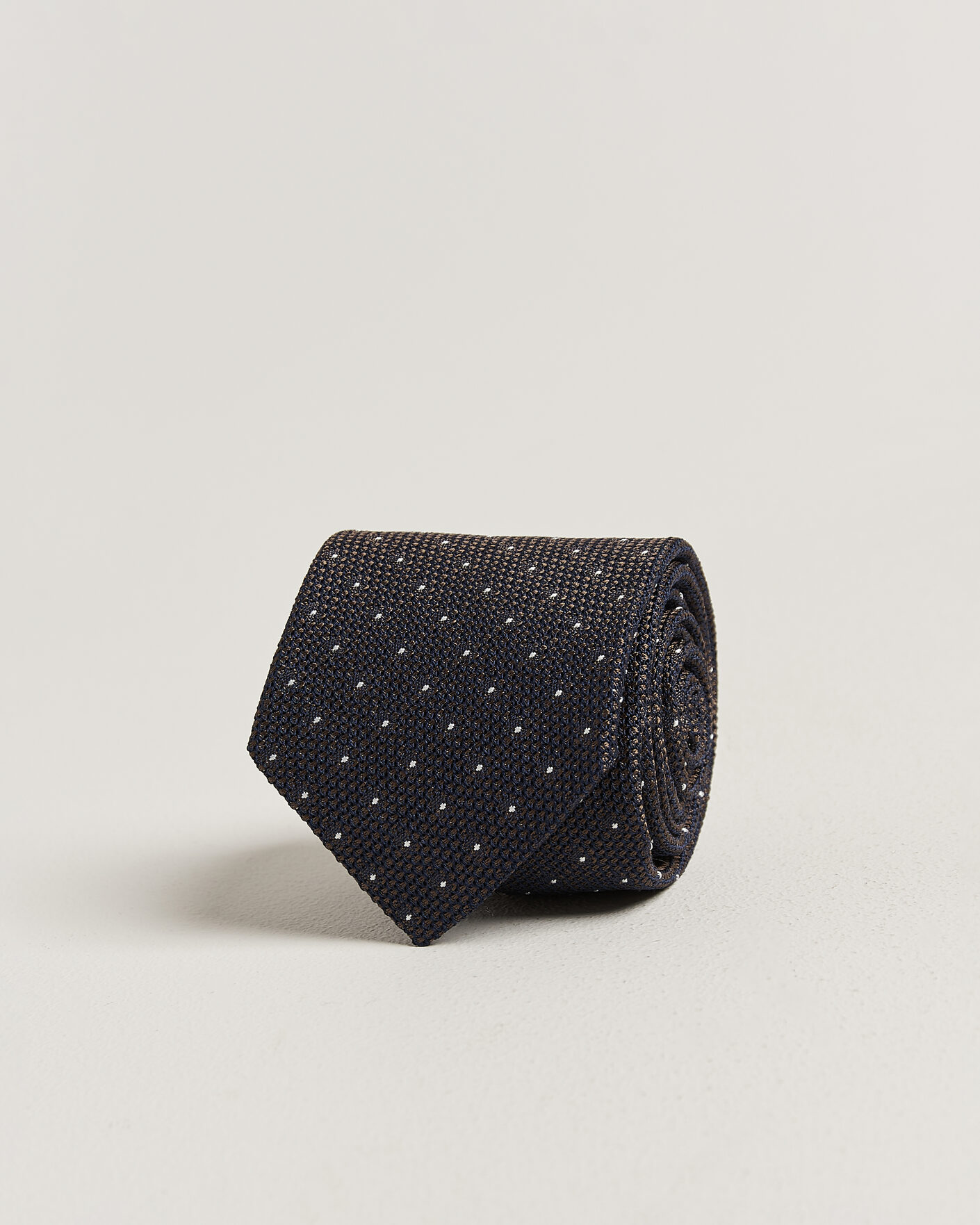 Hombres | Corbatas | Amanda Christensen | Silk Grenadine Dot 8cm Tie Brown