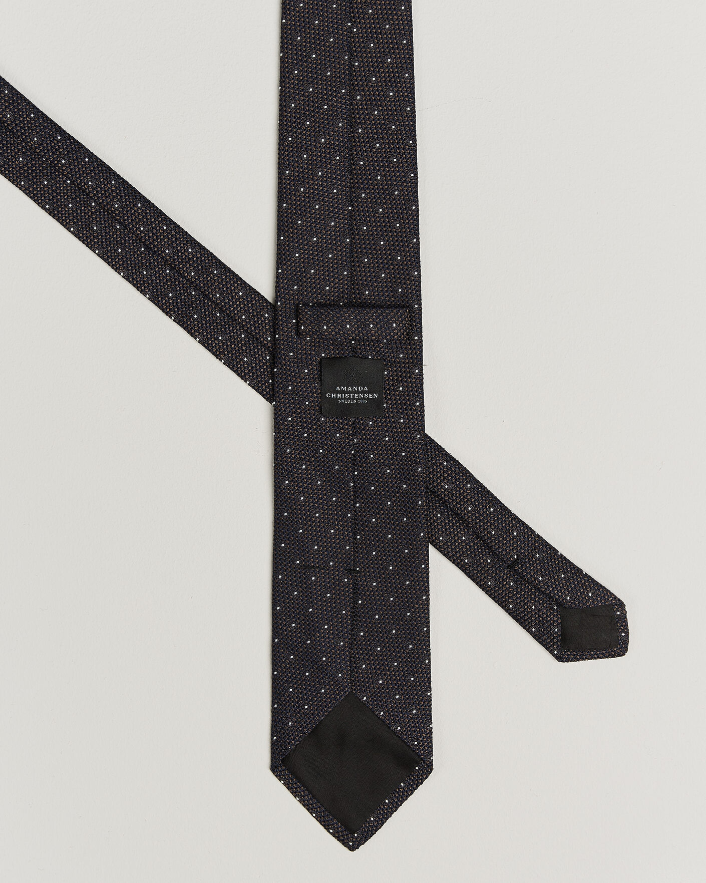 Hombres | Corbatas | Amanda Christensen | Silk Grenadine Dot 8cm Tie Brown