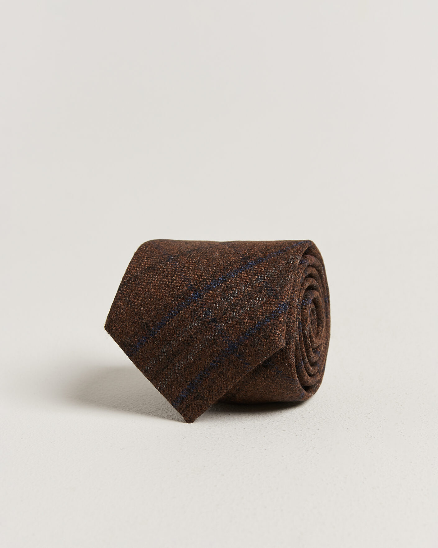 Hombres | Corbatas | Amanda Christensen | Wool Checked 8cm Tie Rust