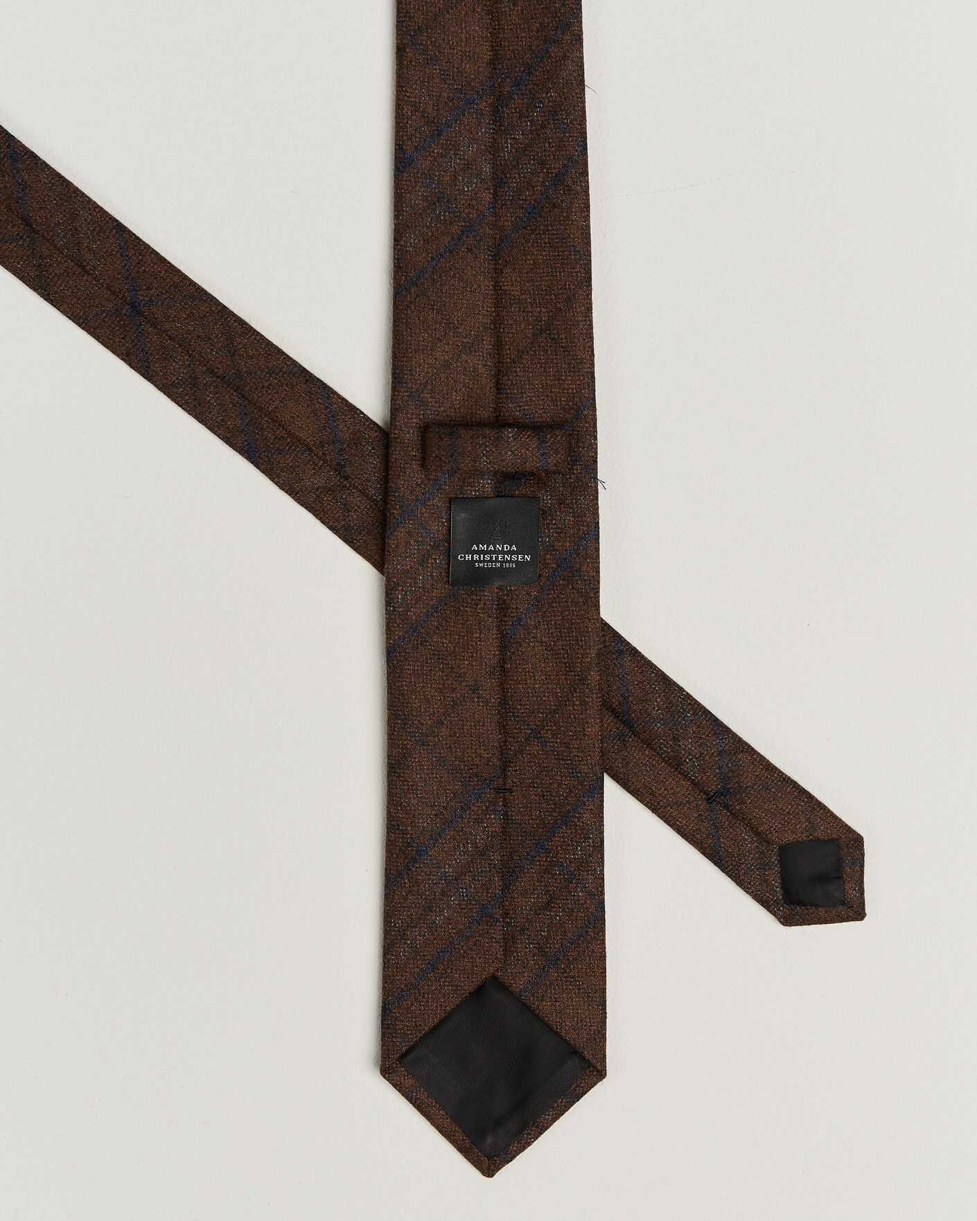 Hombres | Corbatas | Amanda Christensen | Wool Checked 8cm Tie Rust