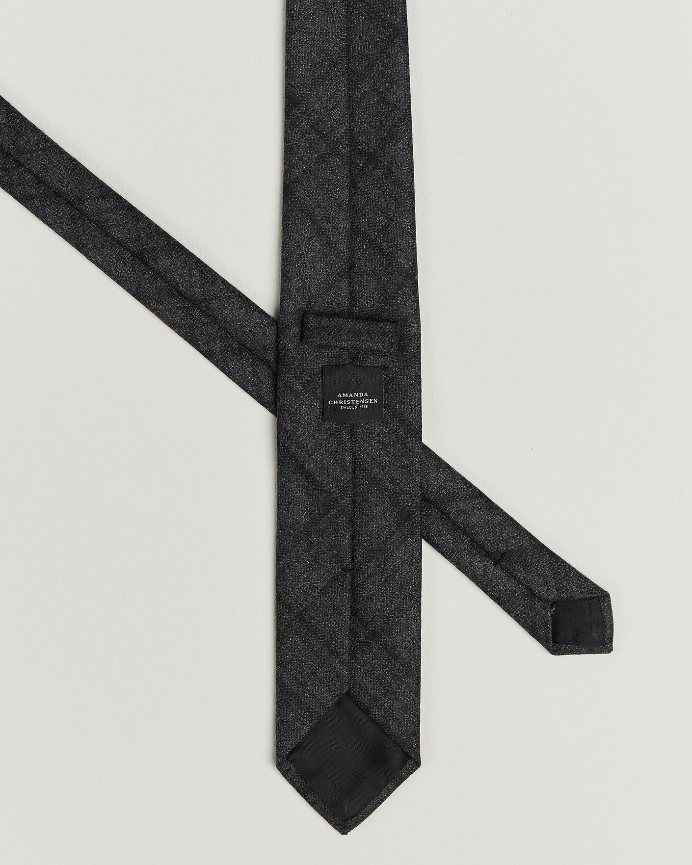Hombres | Corbatas | Amanda Christensen | Wool Checked 8cm Tie Dark Grey