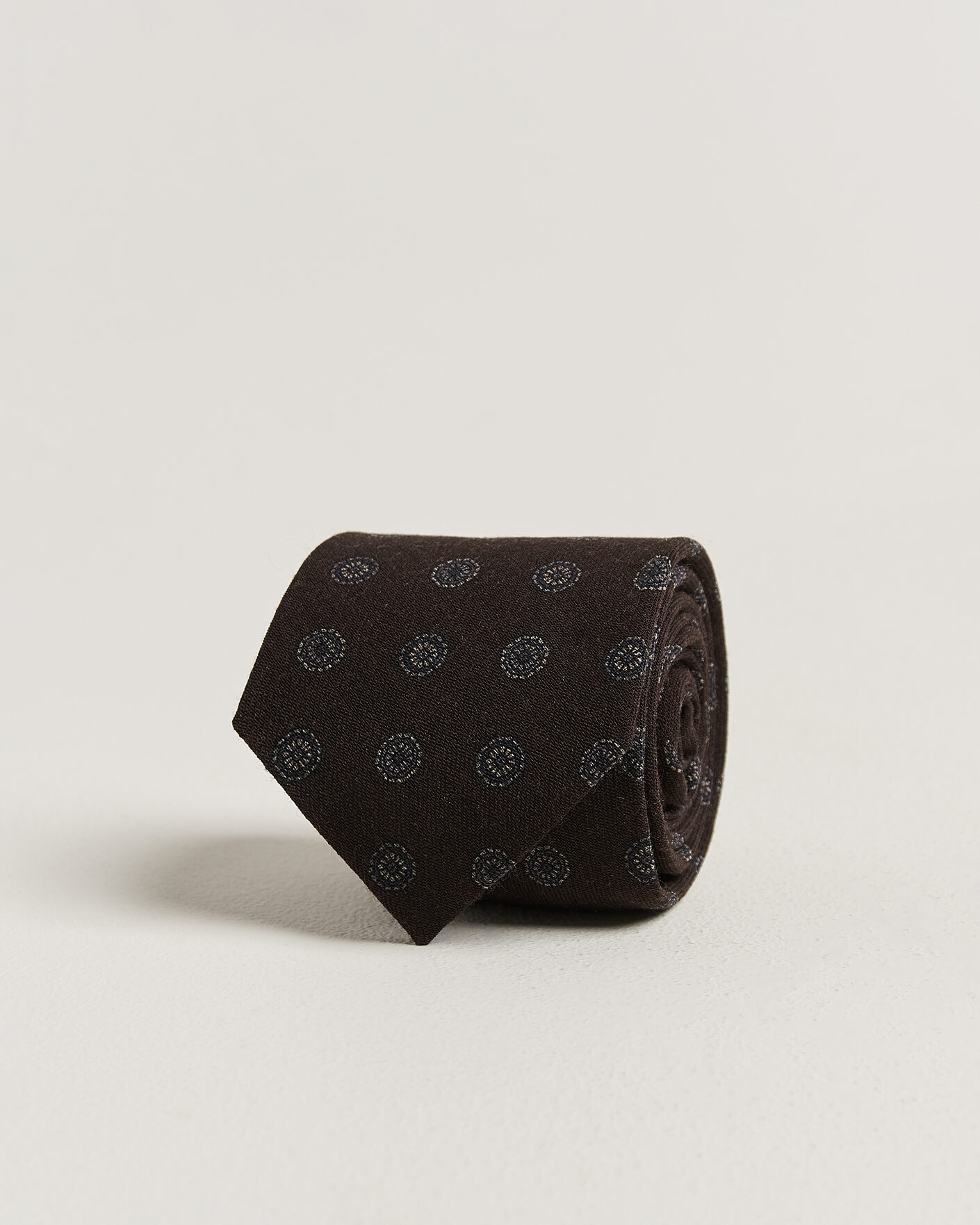 Hombres | Corbatas | Amanda Christensen | Wool Medallion 8cm Tie Brown
