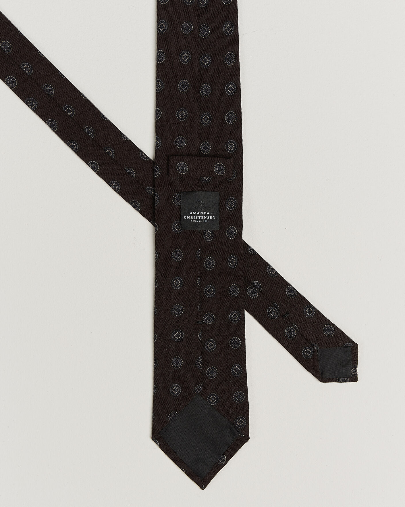 Hombres | Corbatas | Amanda Christensen | Wool Medallion 8cm Tie Brown