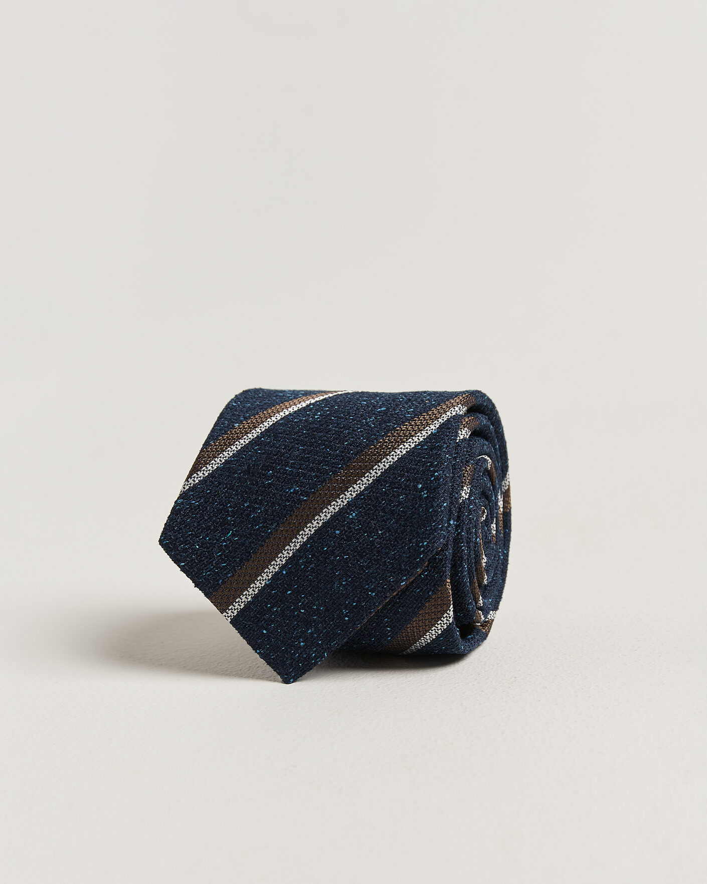 Hombres | Corbatas | Amanda Christensen | Silk Bourette Striped 8cm Tie Navy