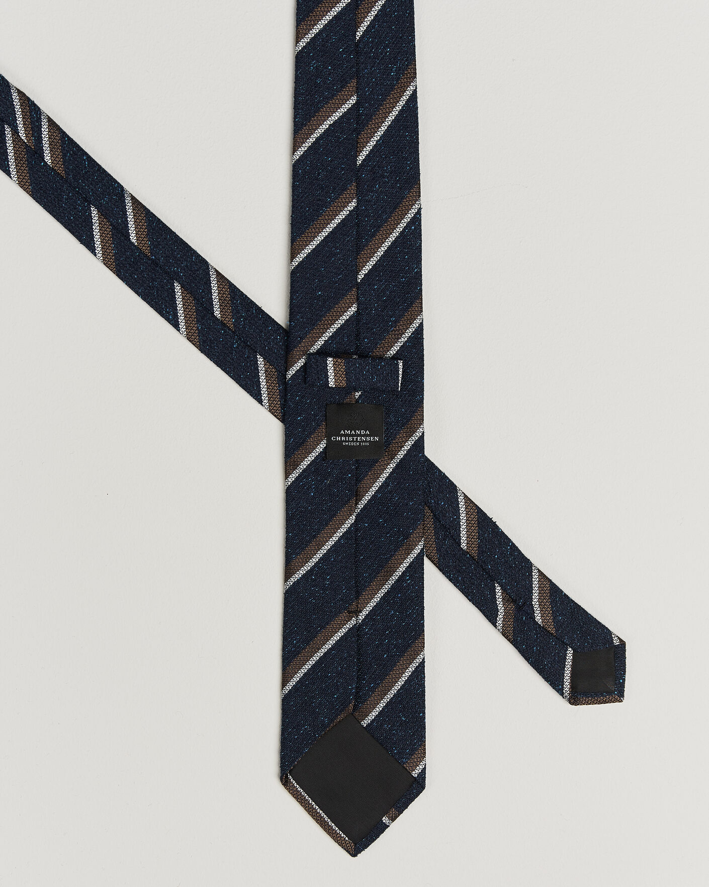 Hombres | Corbatas | Amanda Christensen | Silk Bourette Striped 8cm Tie Navy