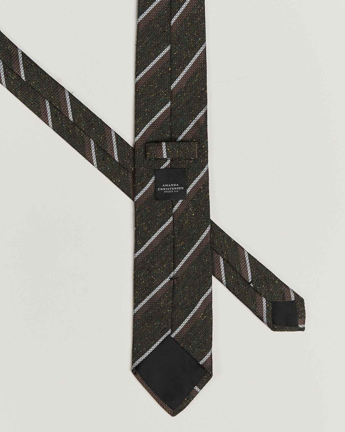 Hombres | Corbatas | Amanda Christensen | Silk Bourette Striped 8cm Tie Green