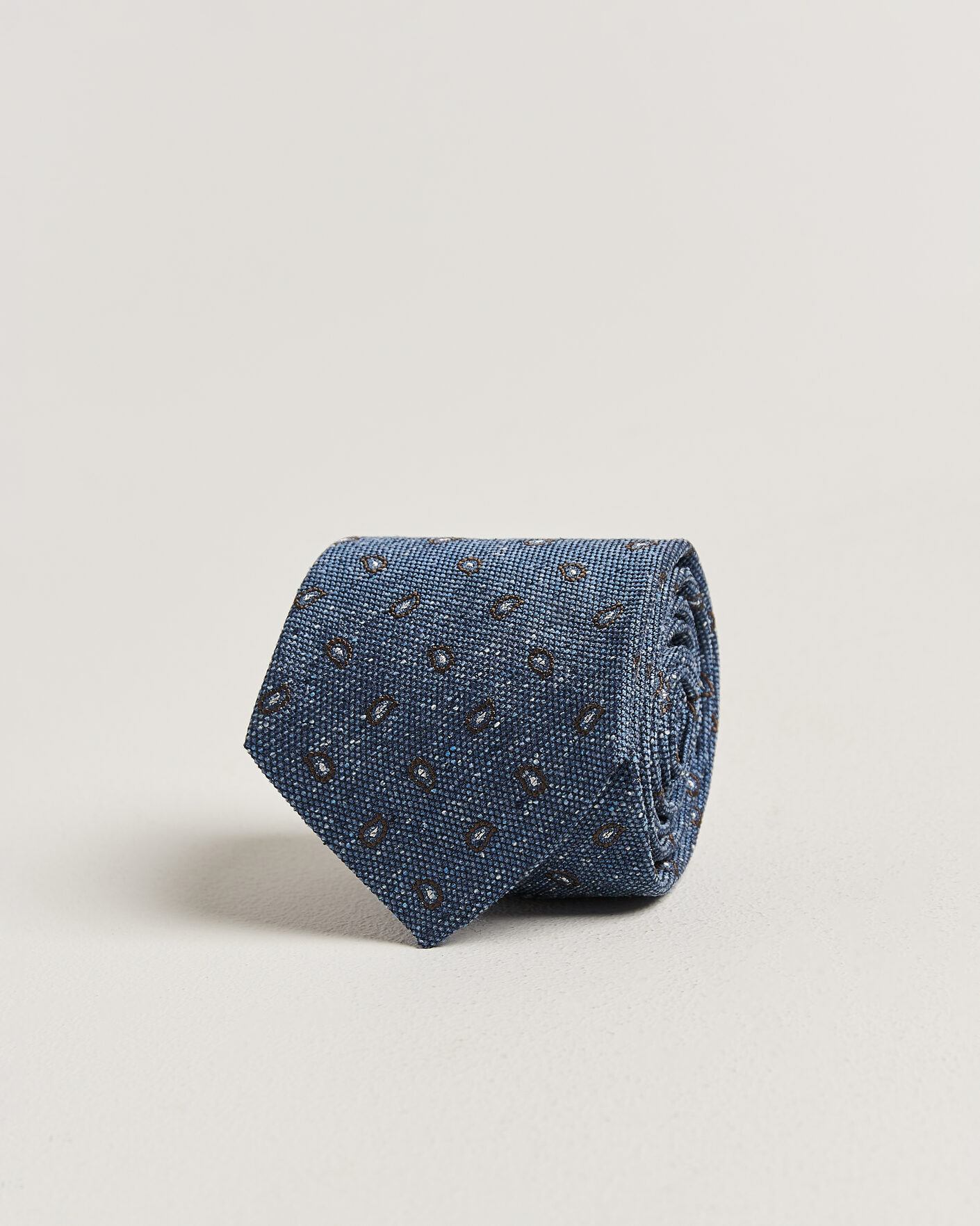Hombres | Corbatas | Amanda Christensen | Silk Bourette Paisley 8cm Tie Sky Blue