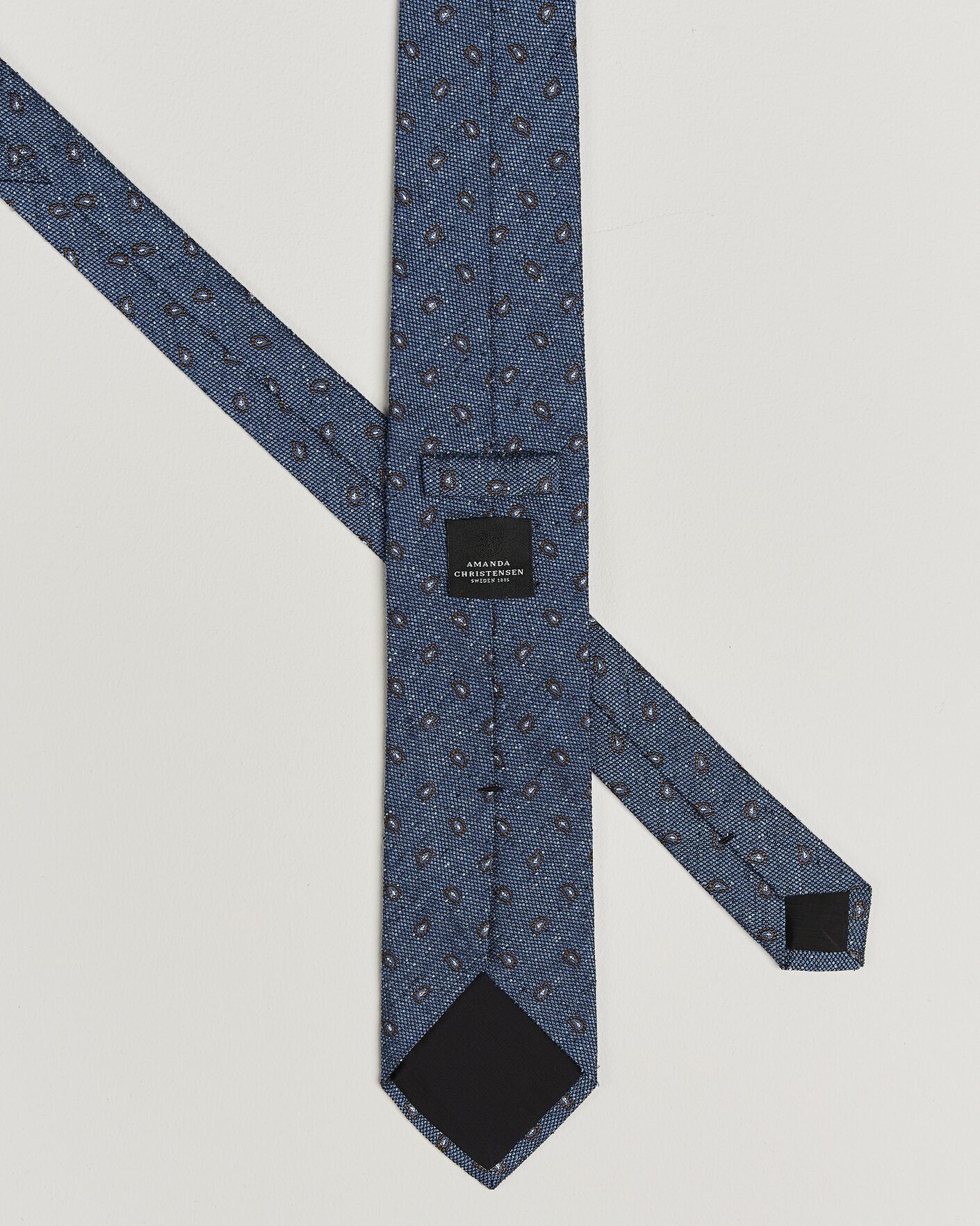 Hombres | Corbatas | Amanda Christensen | Silk Bourette Paisley 8cm Tie Sky Blue
