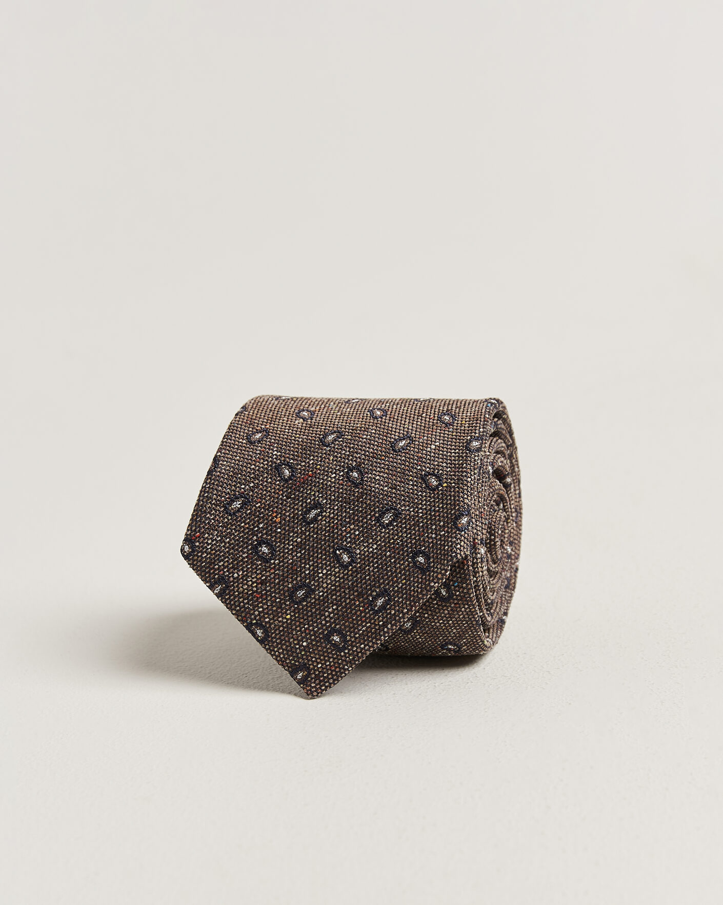 Hombres | Corbatas | Amanda Christensen | Silk Bourette Paisley 8cm Tie Brown
