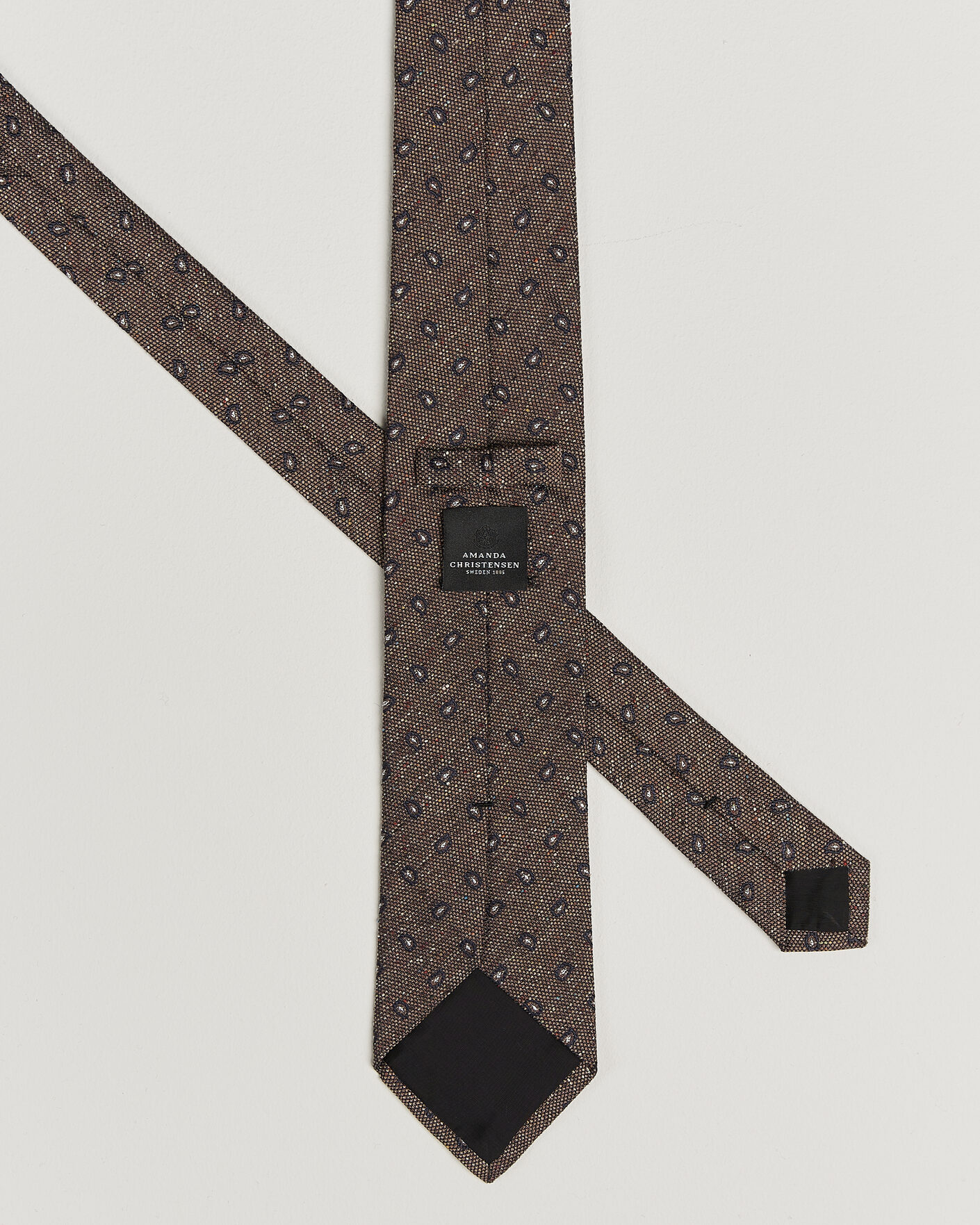 Hombres | Corbatas | Amanda Christensen | Silk Bourette Paisley 8cm Tie Brown