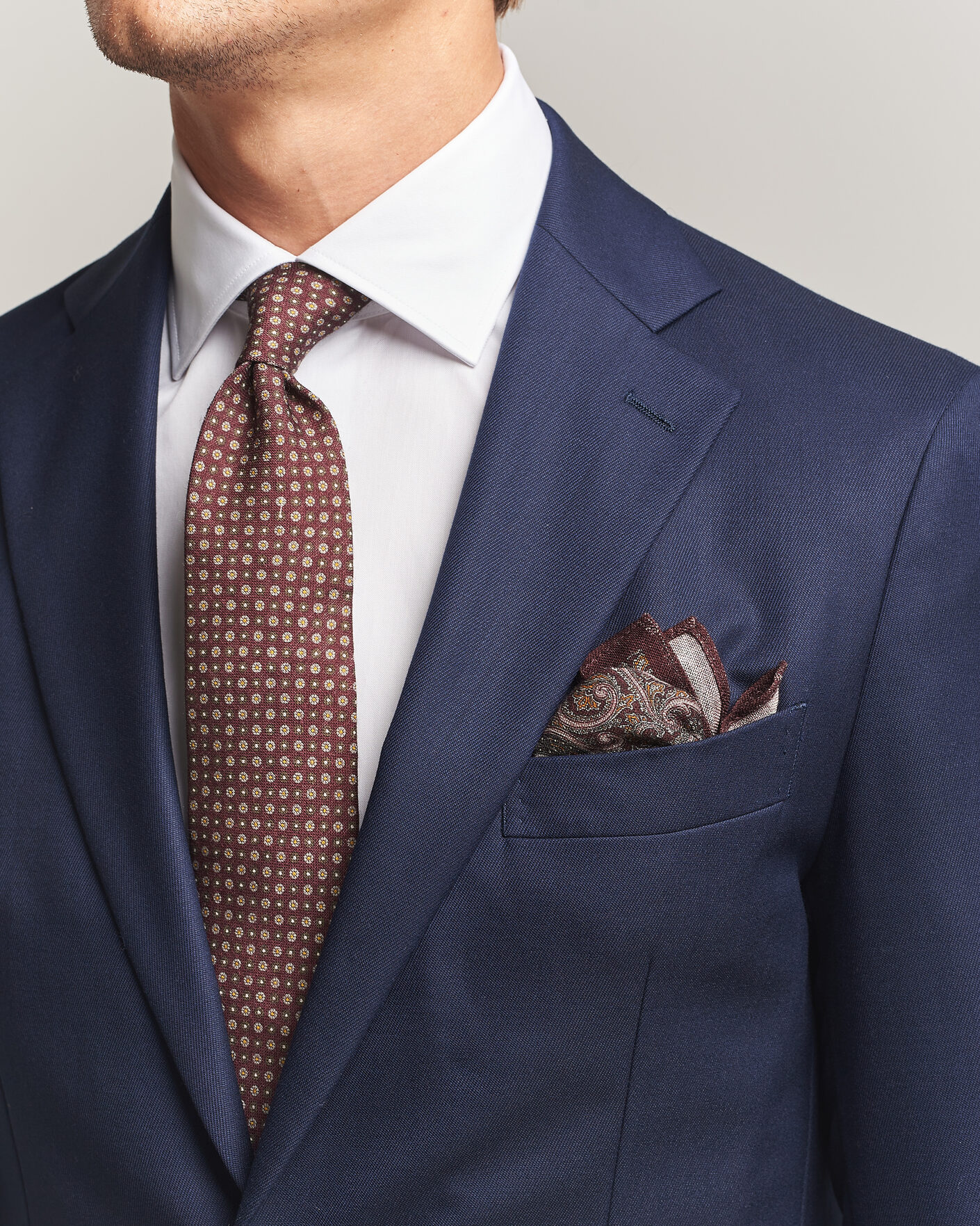 Hombres | Corbatas | Amanda Christensen | Box Set Wool 8 cm Tie And Pocket Square Wine