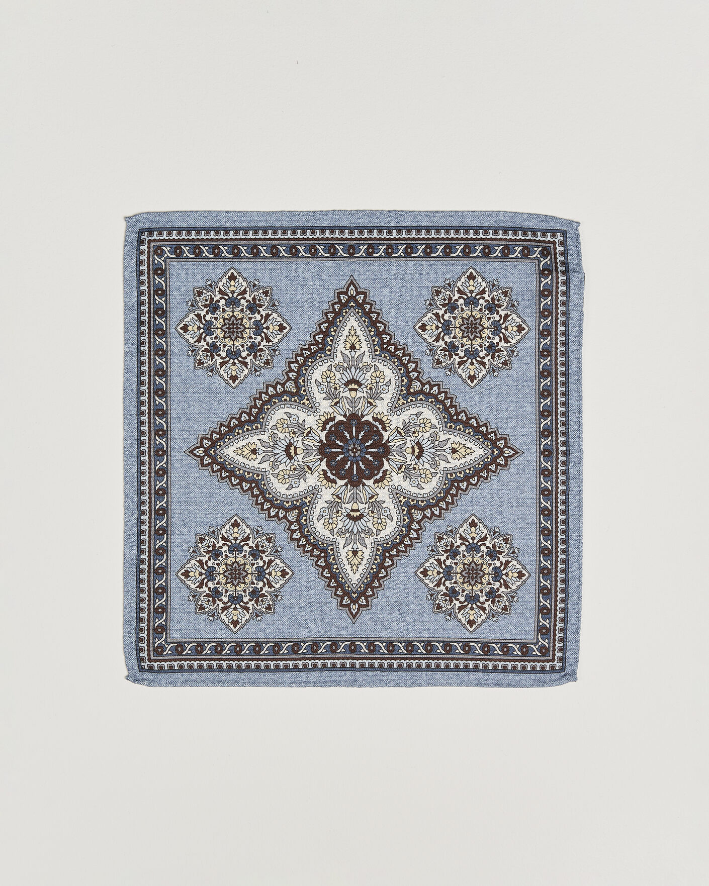 Hombres | Pañuelos de bolsillo | Amanda Christensen | Silk Schappe Doublefaced Pocket Square Blue