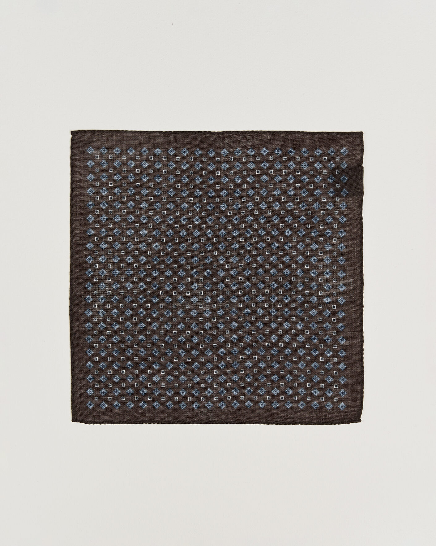 Hombres | Pañuelos de bolsillo | Amanda Christensen | Wool Flower Pocket Square Brown