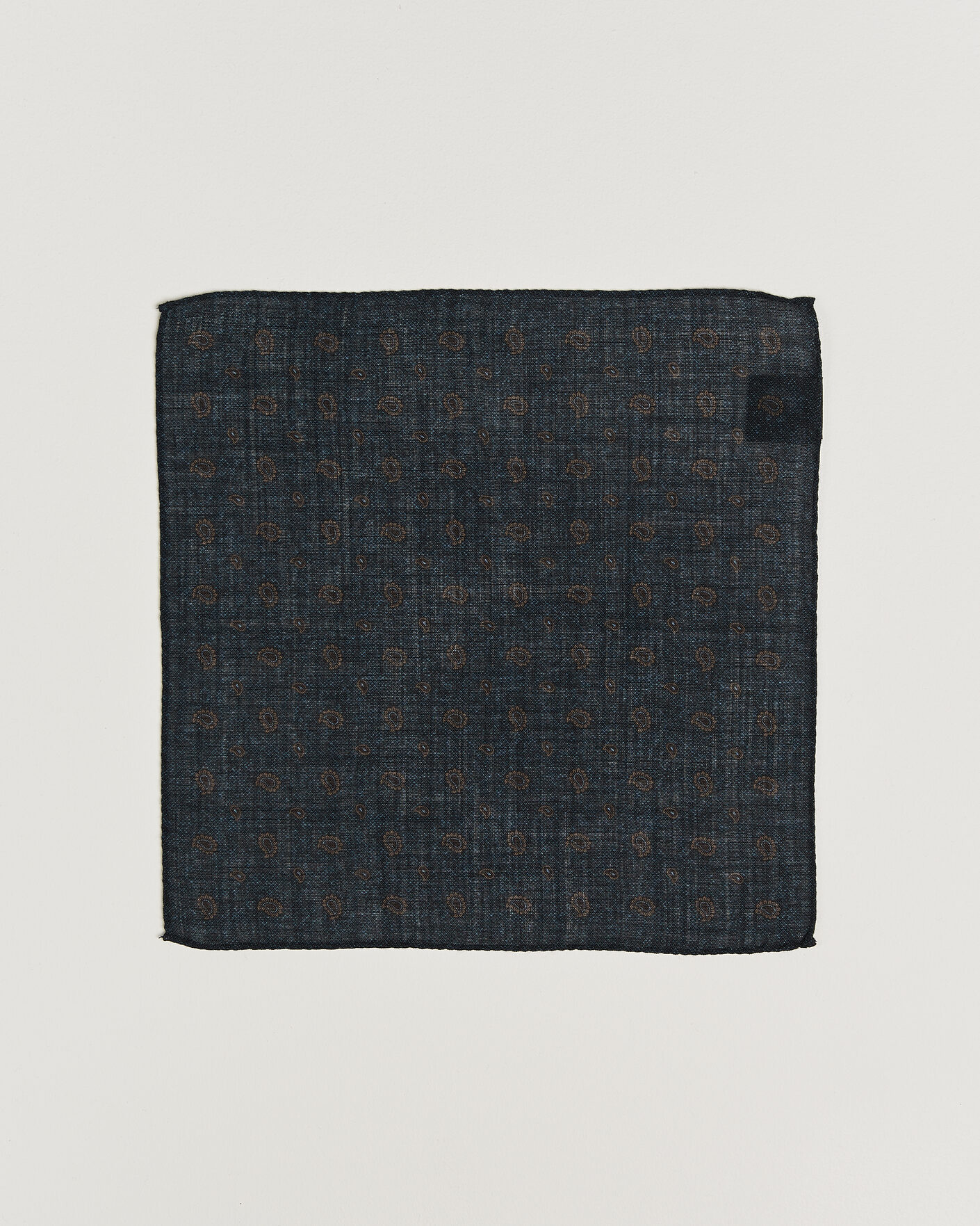 Hombres | Pañuelos de bolsillo | Amanda Christensen | Wool Paisley Pocket Square Navy