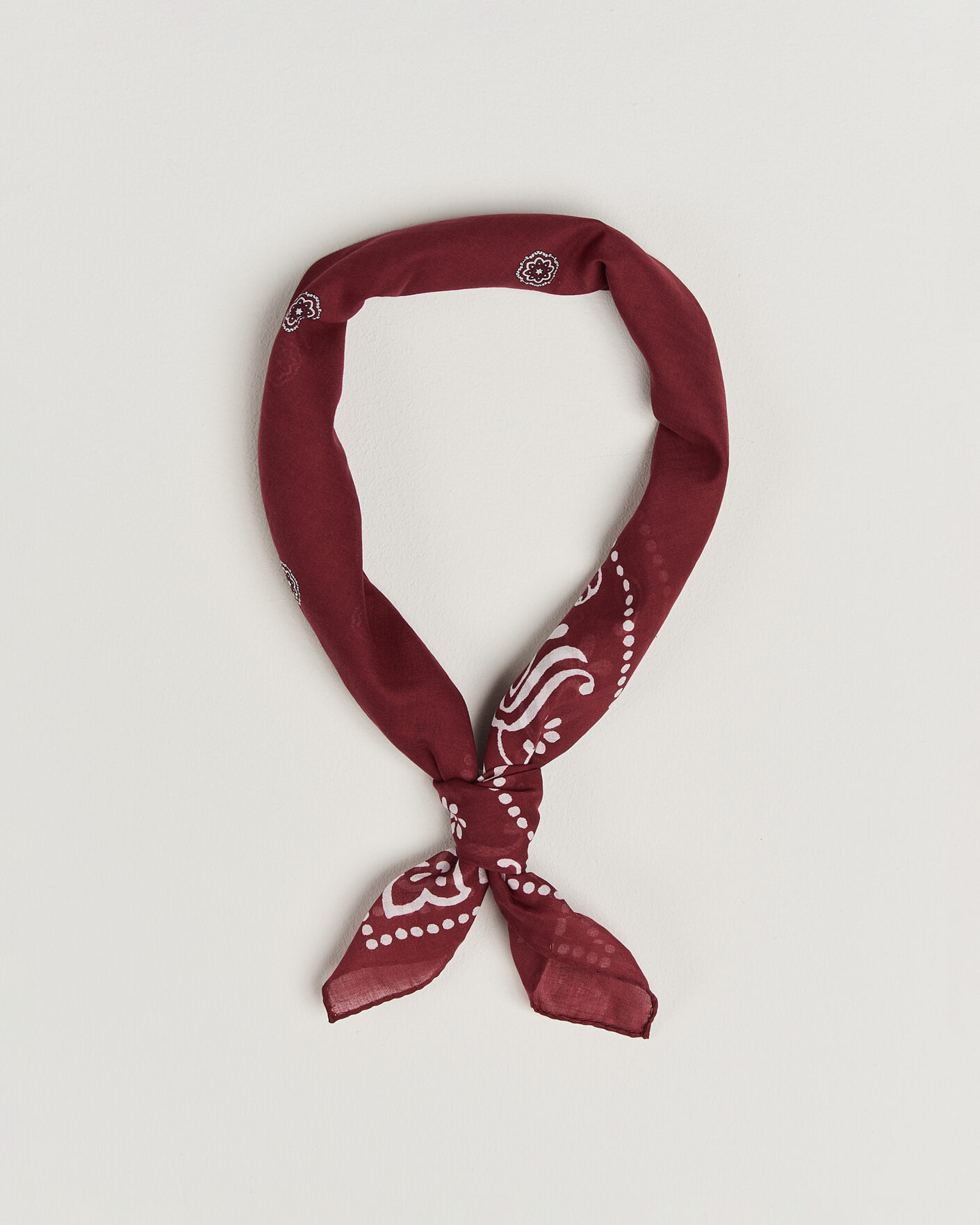 Hombres | Bufandas elegantes | Amanda Christensen | Cotton Voile Printed Flower Bandana Wine