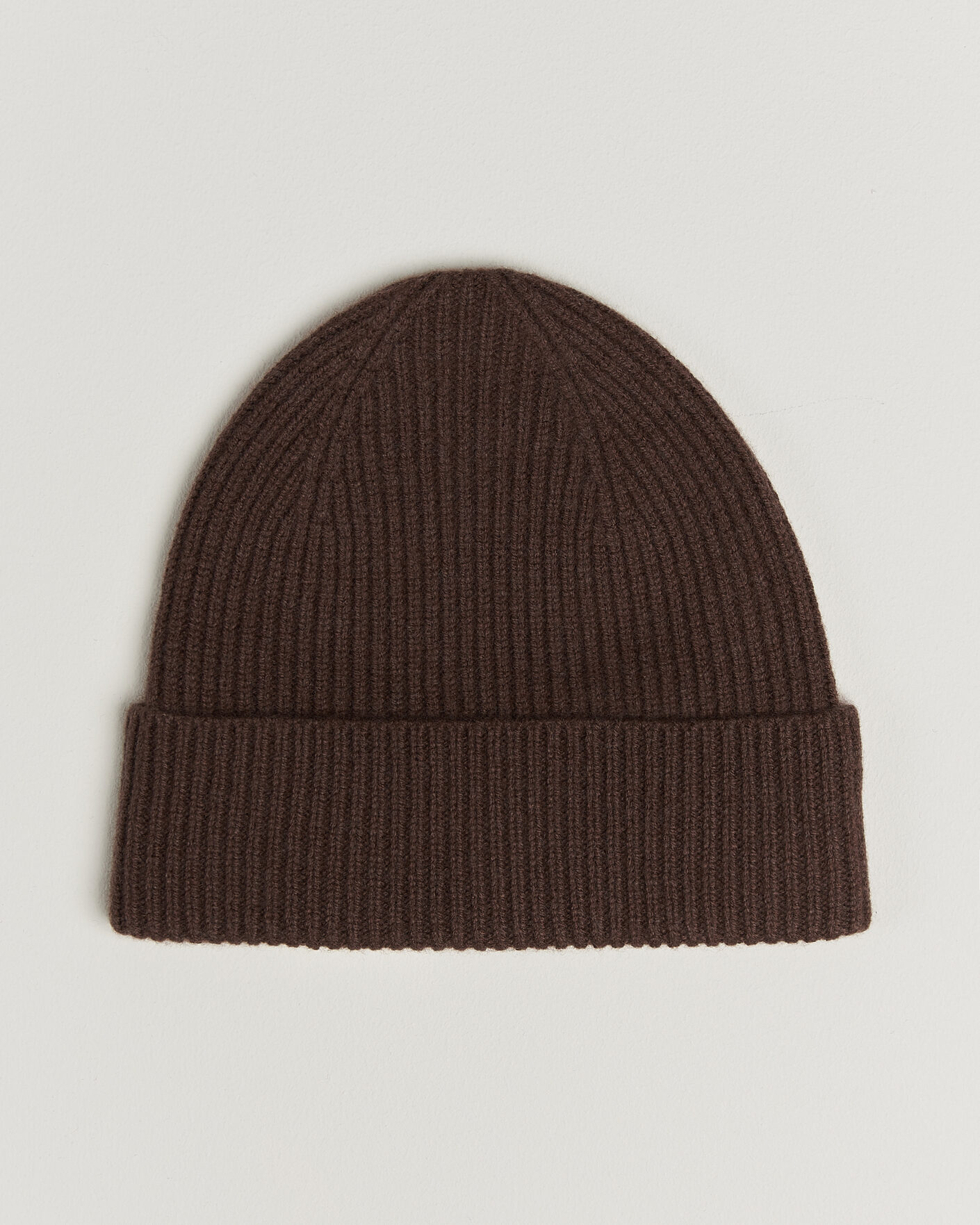 Hombres | Gorros | Amanda Christensen | Rib Knitted Merino Wool Cap Brown