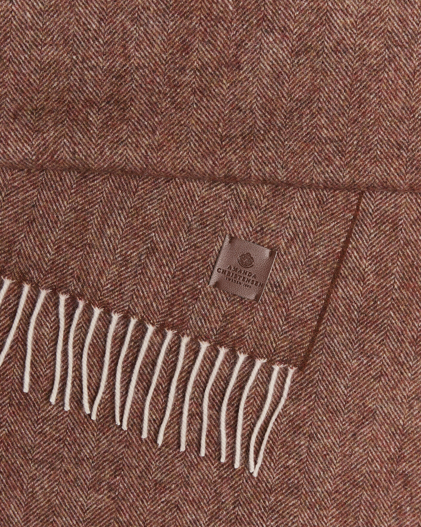 Hombres | Bufandas | Amanda Christensen | Wool Herringbone Scarf Rust