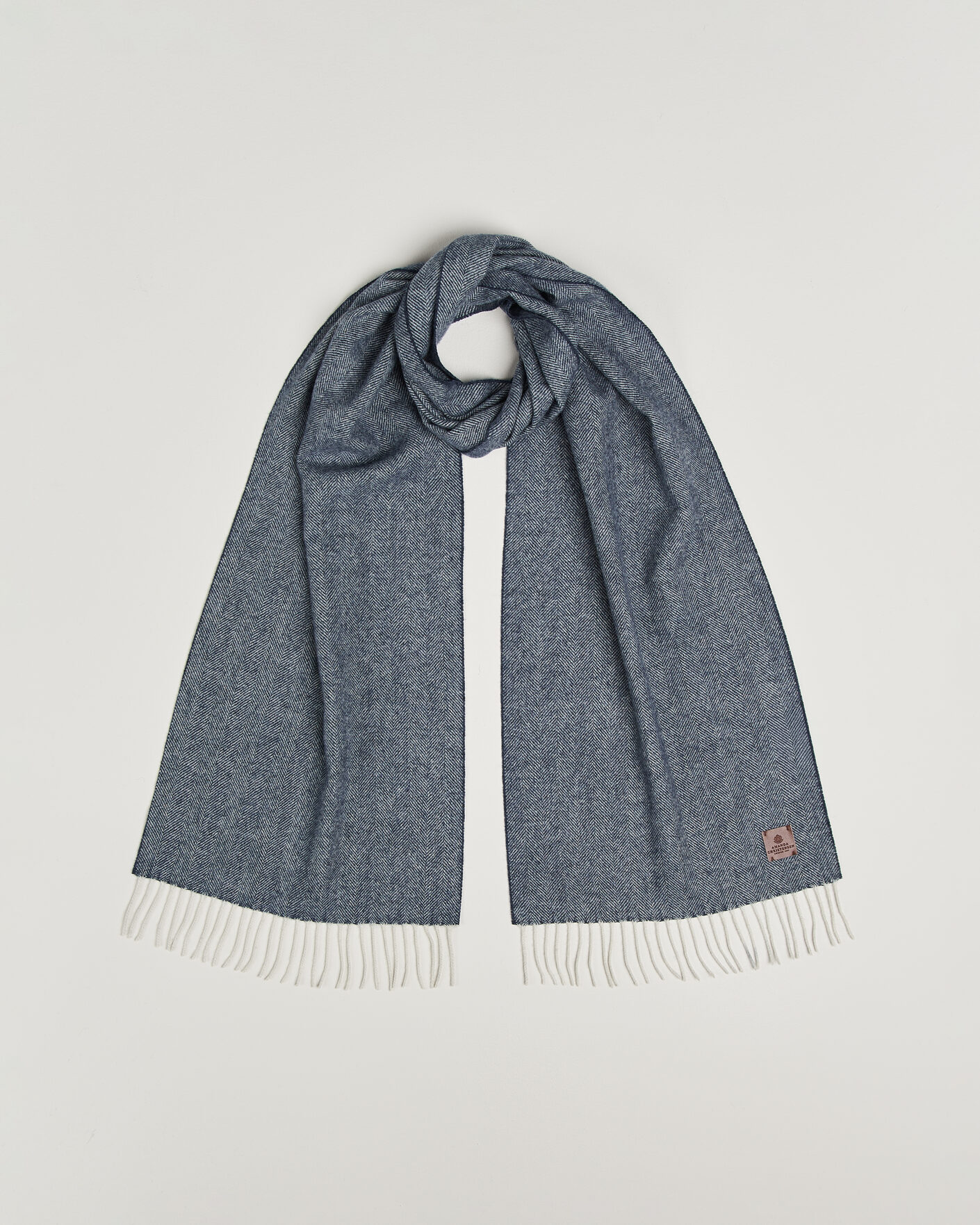 Hombres | Bufandas | Amanda Christensen | Wool Herringbone Scarf Navy