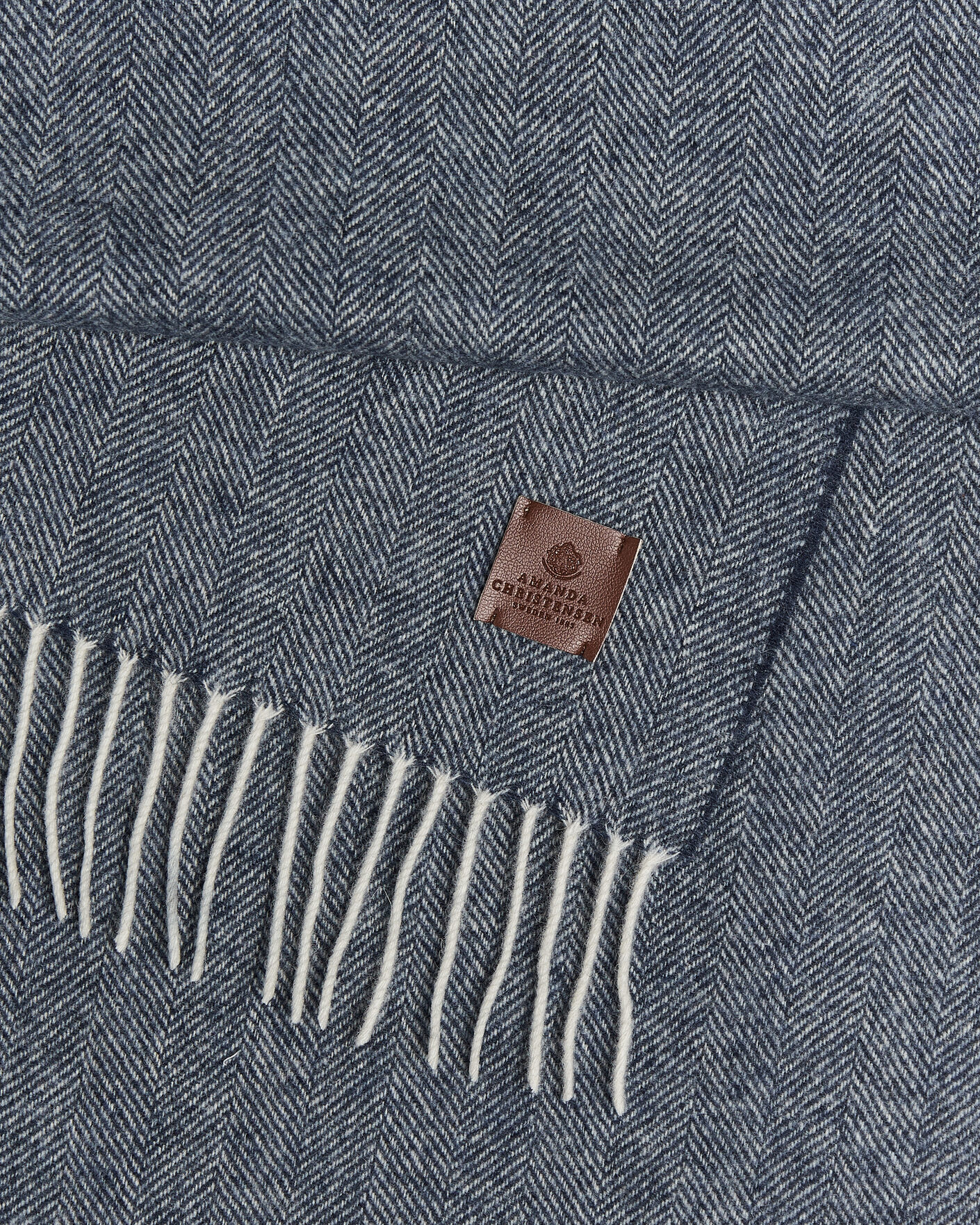 Hombres | Bufandas | Amanda Christensen | Wool Herringbone Scarf Navy