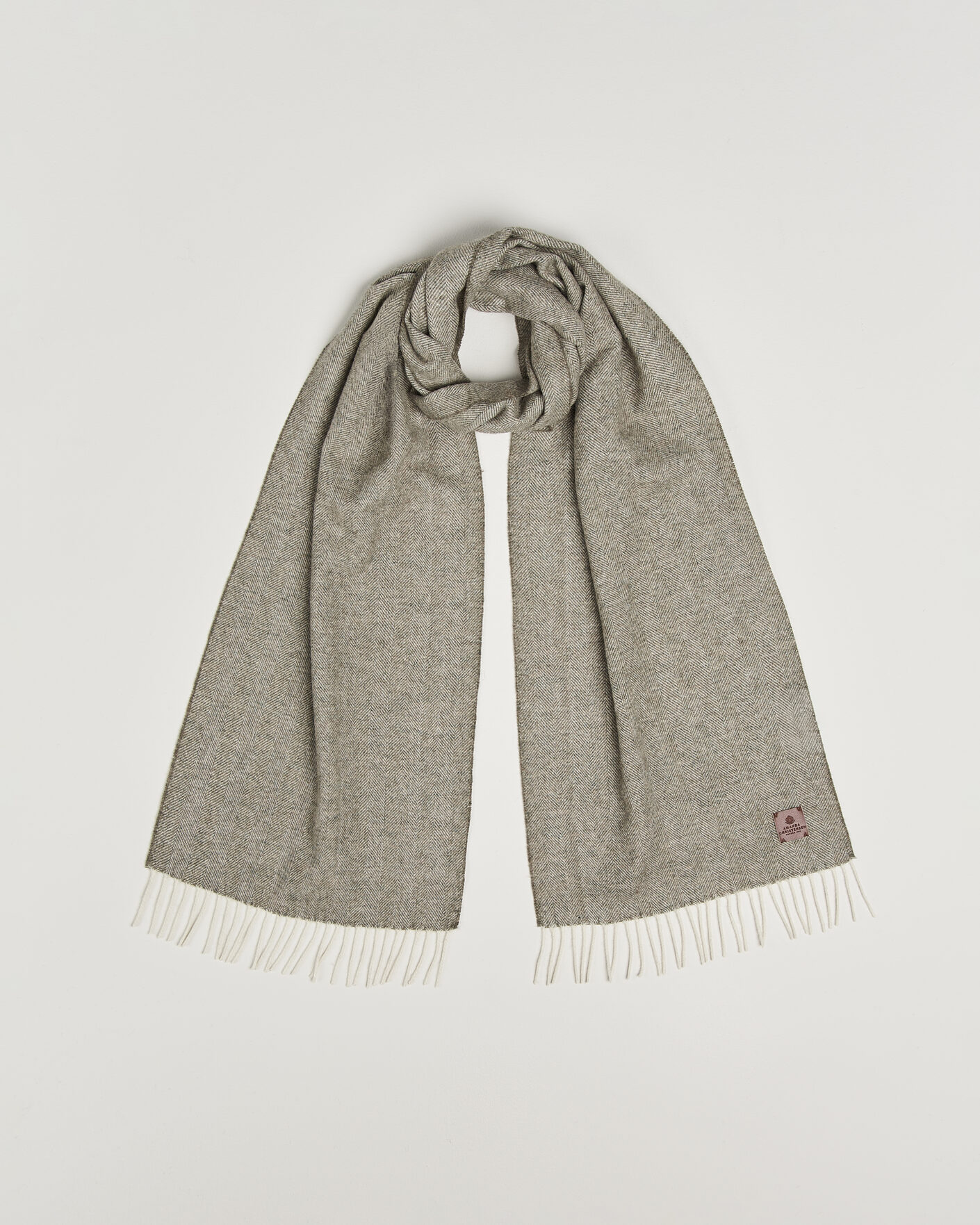 Hombres | Bufandas | Amanda Christensen | Wool Herringbone Scarf Green