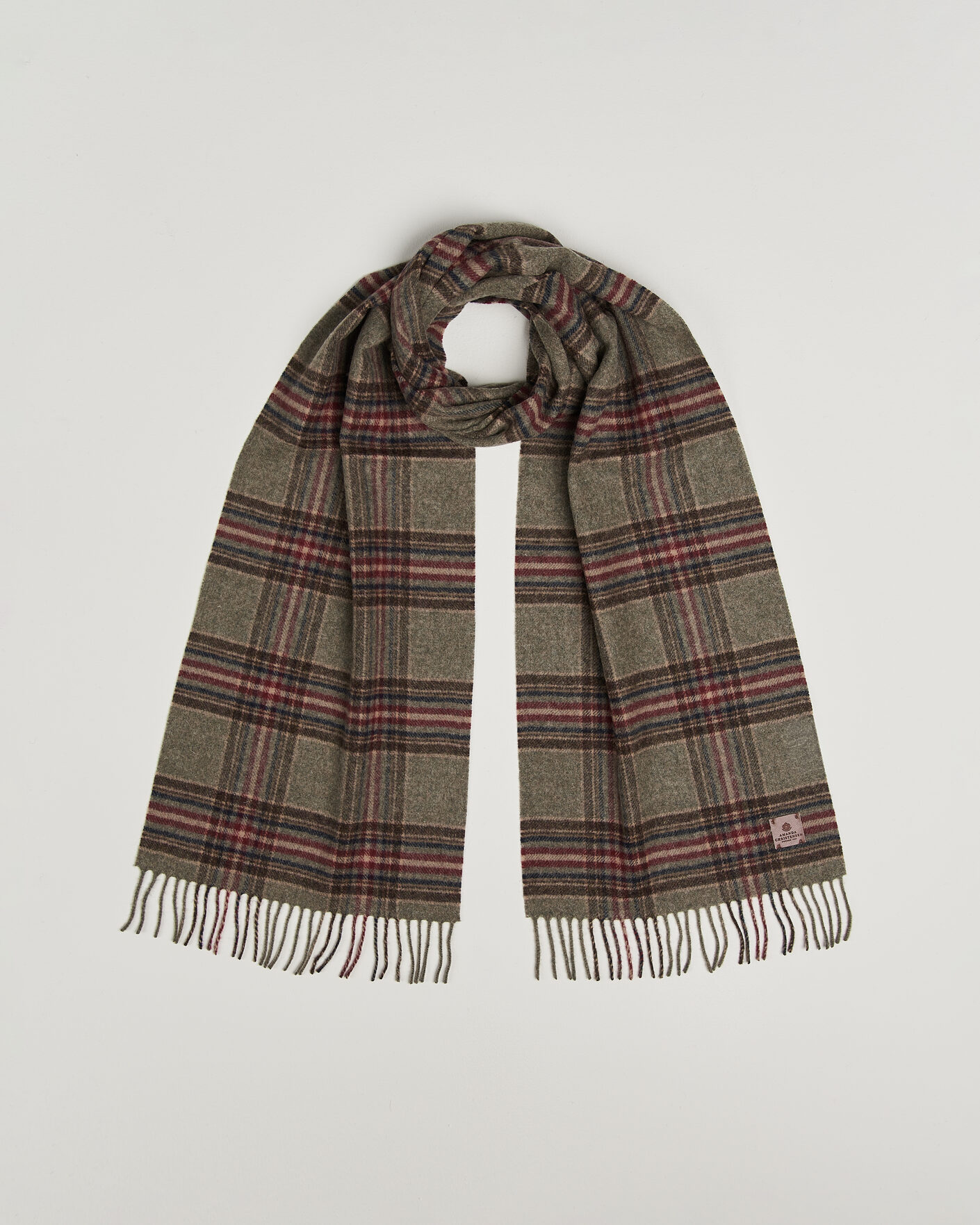 Hombres | Bufandas | Amanda Christensen | Wool Check Scarf Green