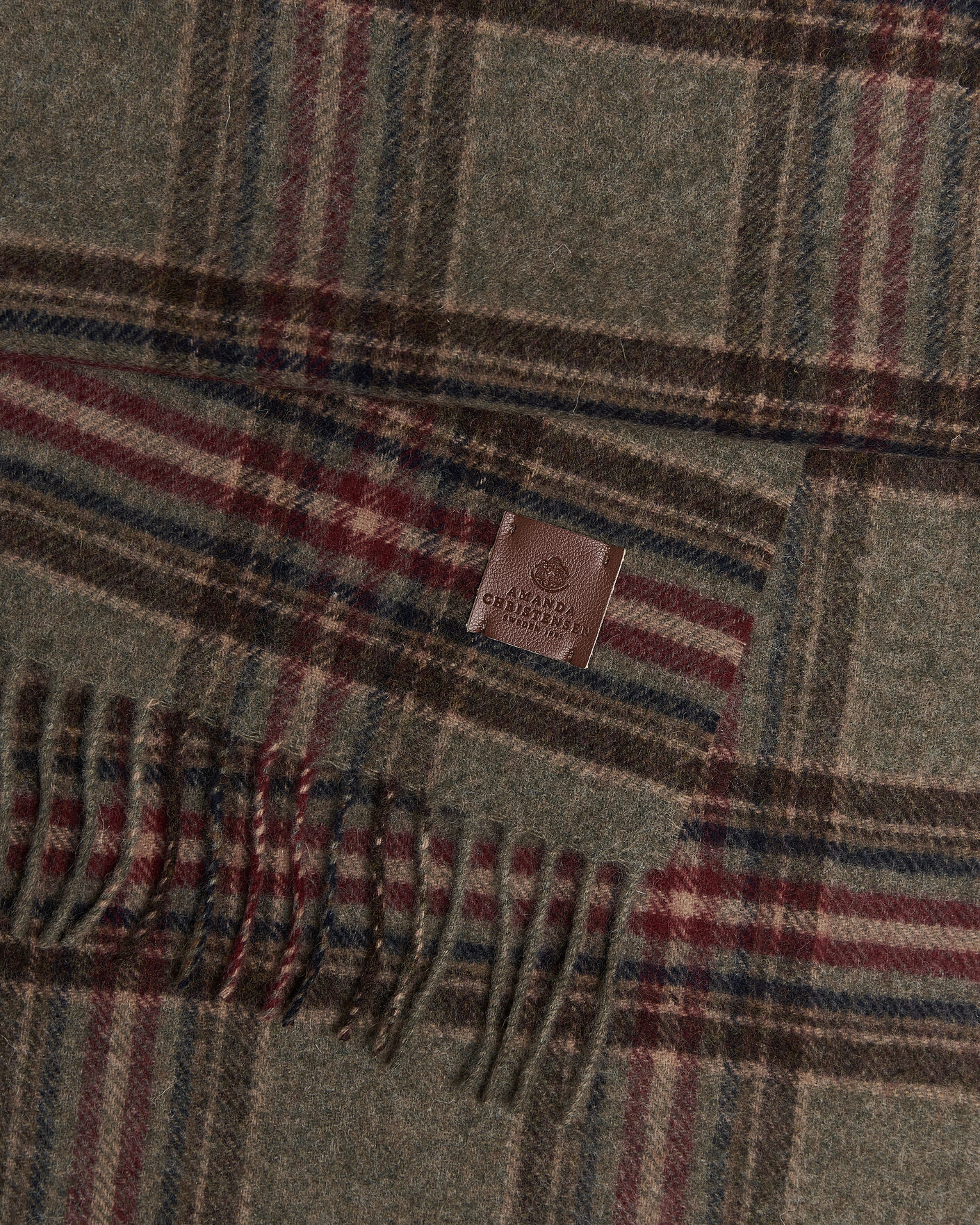 Hombres | Bufandas | Amanda Christensen | Wool Check Scarf Green