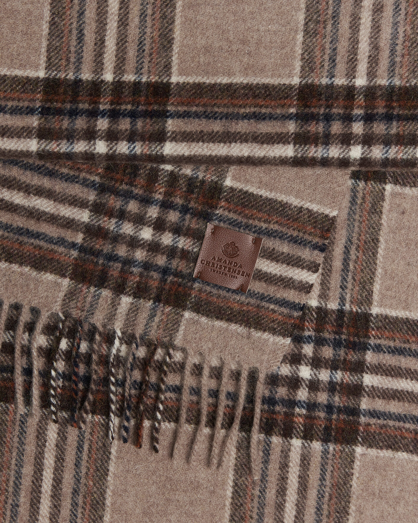 Hombres | Bufandas | Amanda Christensen | Wool Check Scarf Beige