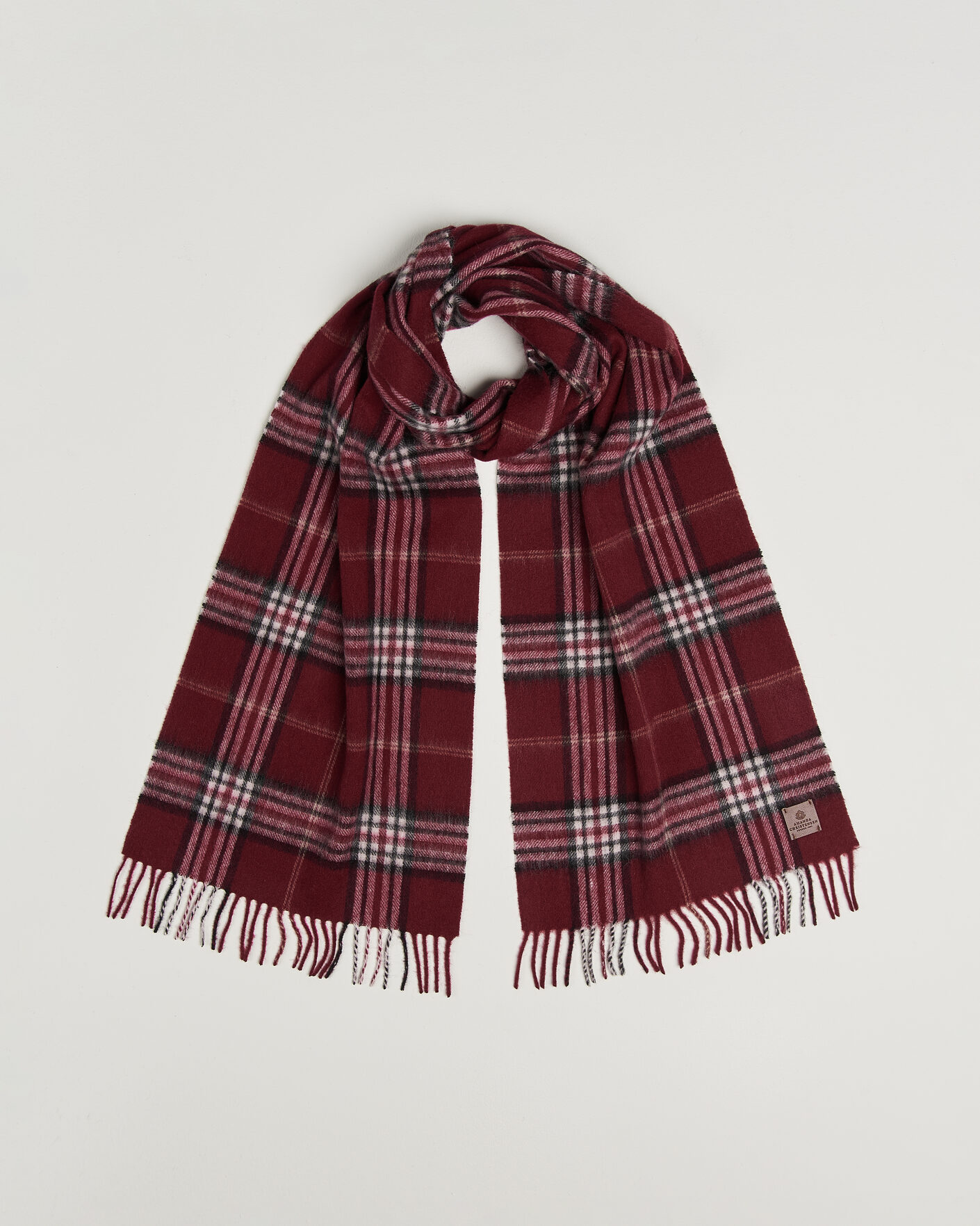 Hombres | Bufandas | Amanda Christensen | Wool Check Scarf Bordeaux