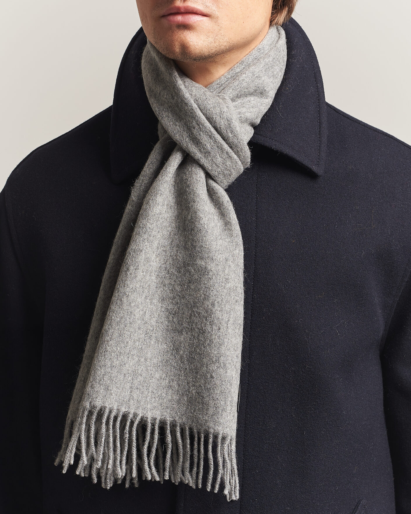 Hombres | Bufandas | Amanda Christensen | Wool Scarf Light Grey Melange
