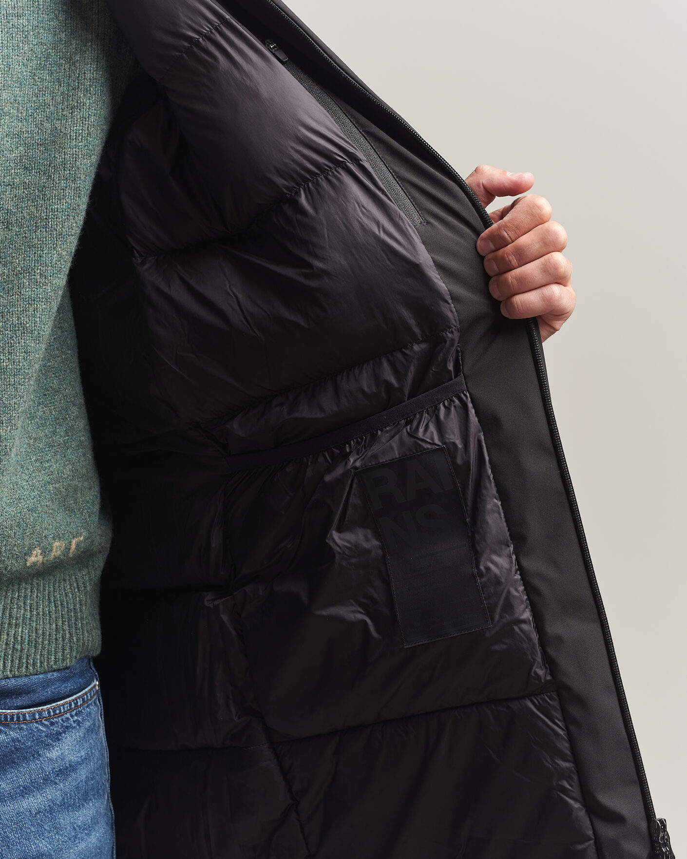Hombres | Abrigos y chaquetas | RAINS | Sarna Long Puffer Jacket Black