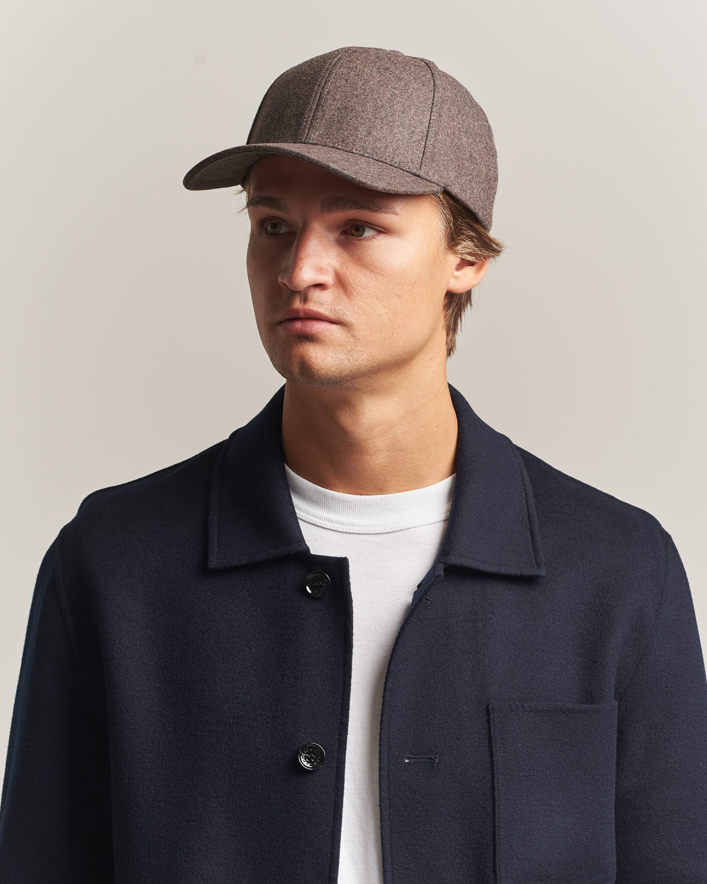 Hombres | Sombreros y gorras | Varsity Headwear | Merino Wool Baseball Cap Taupe Brown