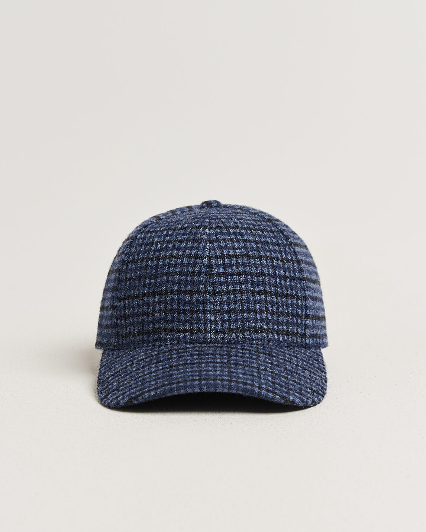 Hombres | Sombreros y gorras | Varsity Headwear | Mohair Wool Checked Baseball Cap Navy