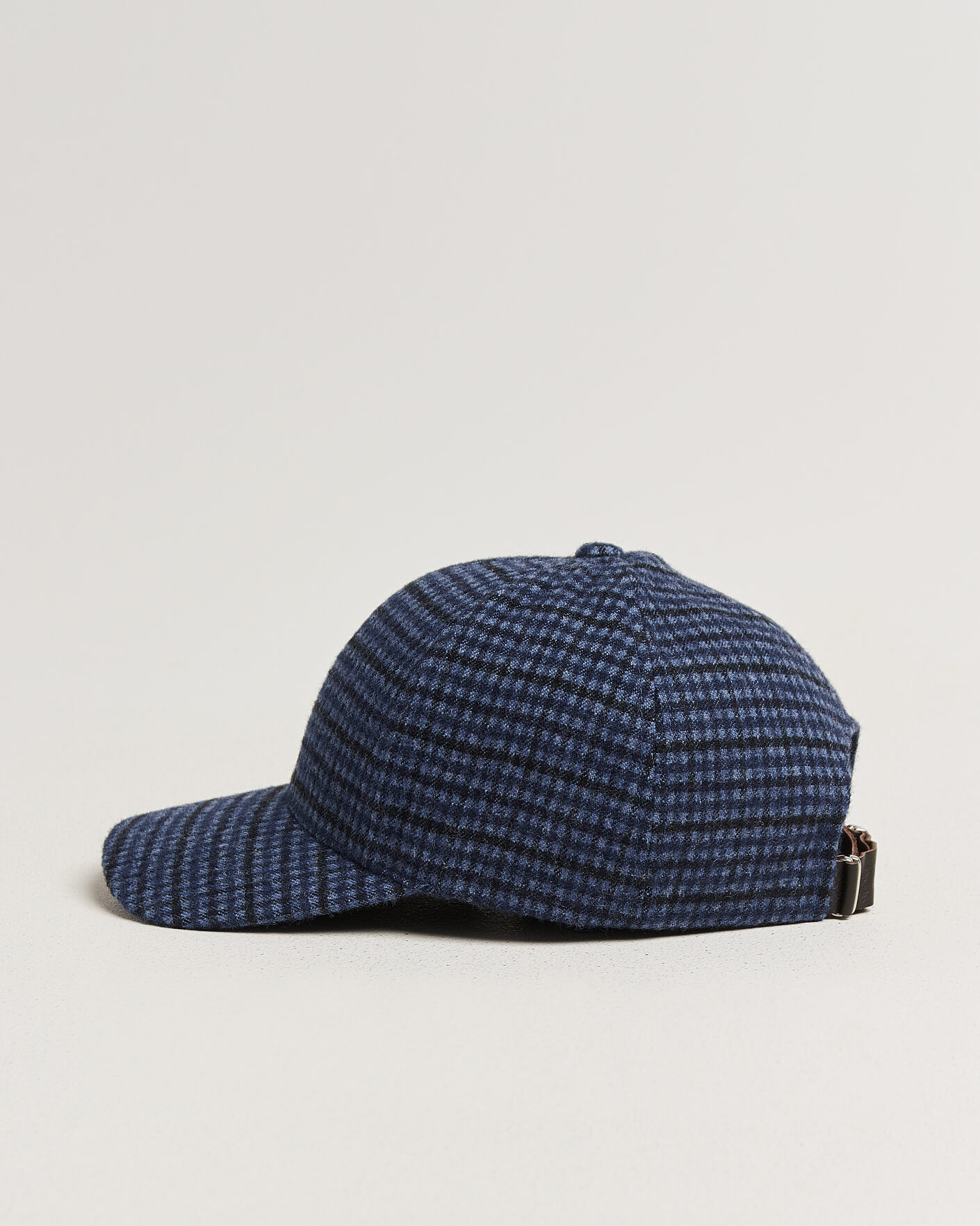 Hombres | Sombreros y gorras | Varsity Headwear | Mohair Wool Checked Baseball Cap Navy
