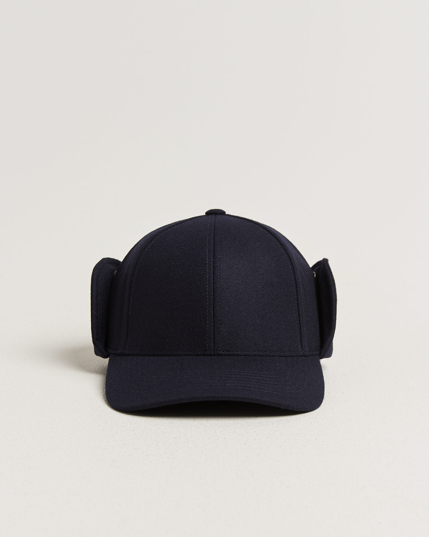Hombres | Sombreros y gorras | Varsity Headwear | Merino Wool Earflap Baseball Cap Dark Navy