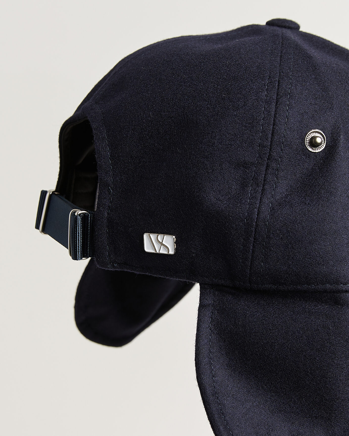 Hombres | Sombreros y gorras | Varsity Headwear | Merino Wool Earflap Baseball Cap Dark Navy