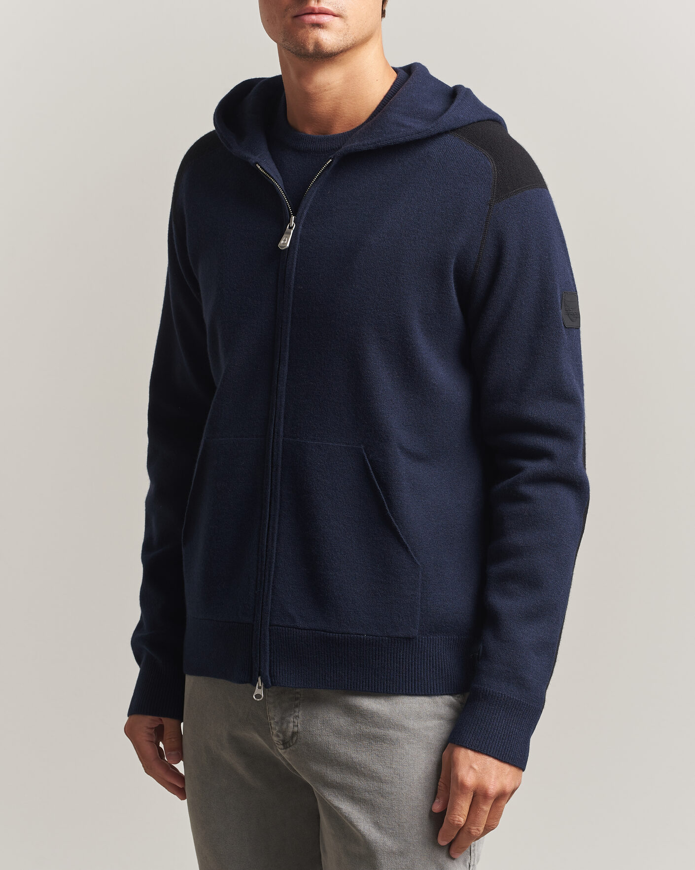 Hombres | Jerséis y prendas de punto | Sail Racing | Spine Wool Knitted Full Zip Hoodie Dark Navy