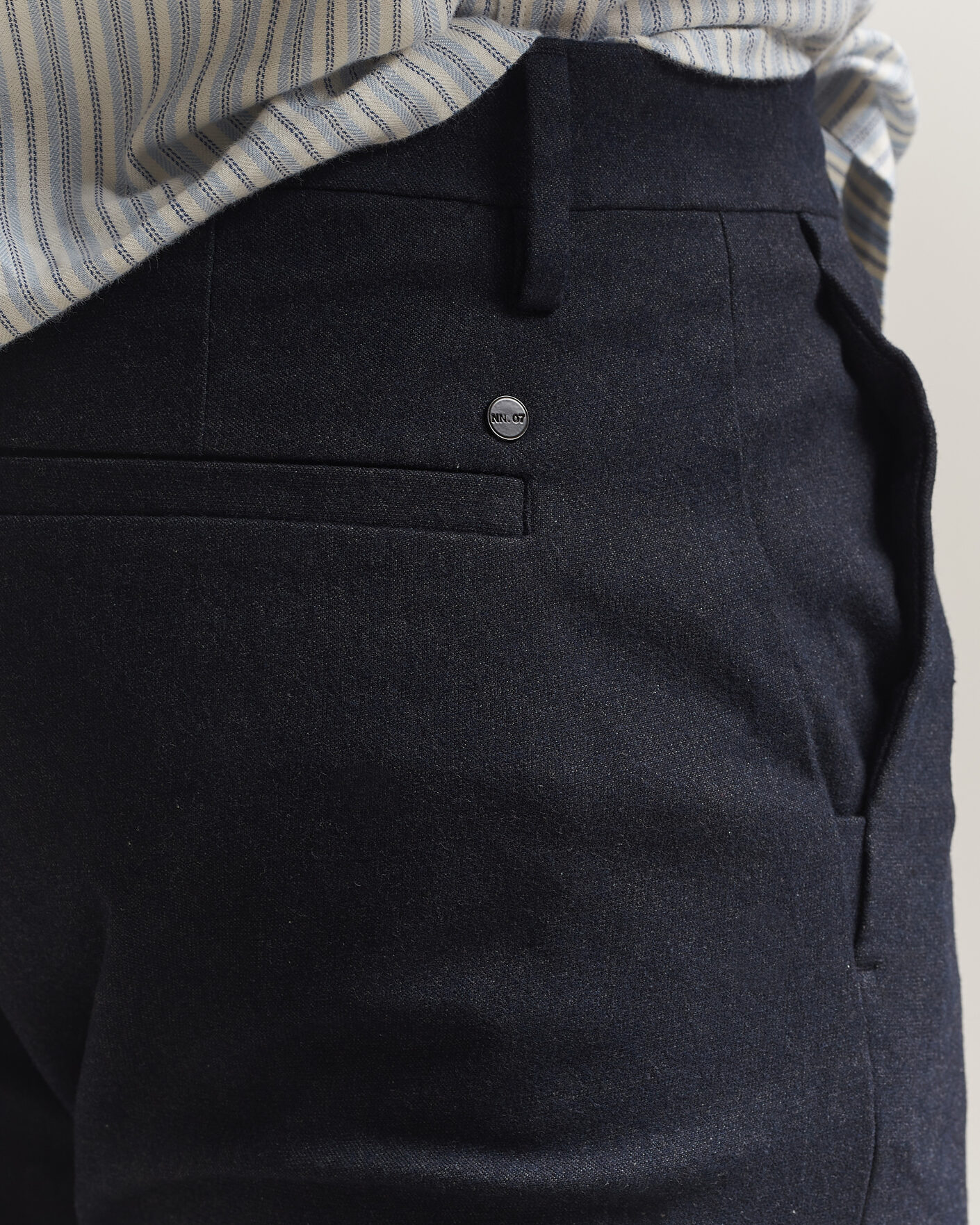 Hombres | Pantalones | NN07 | Theo Brushed Cotton Trousers Deep Navy