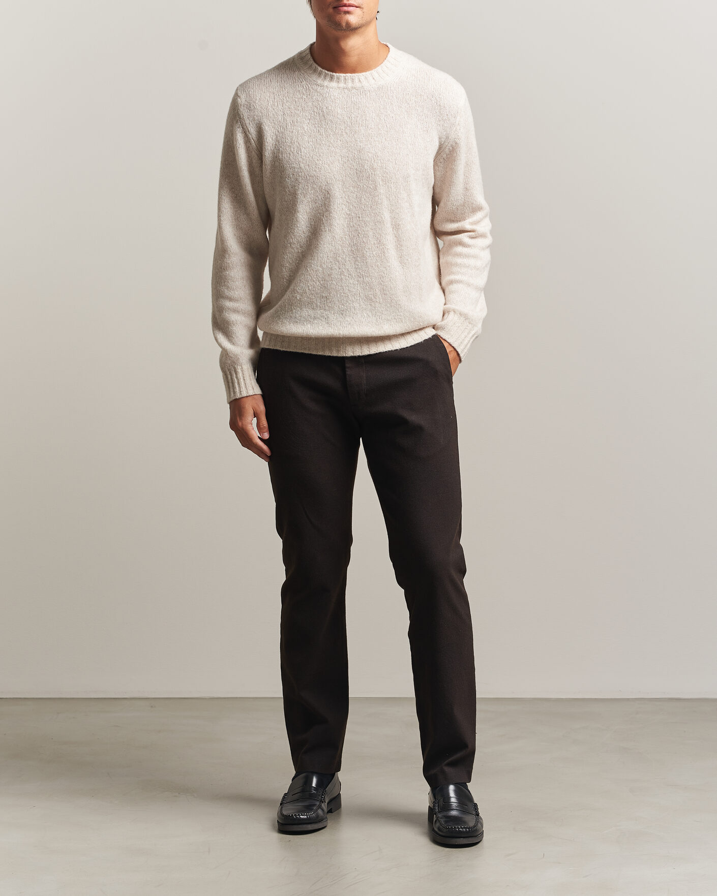 Hombres | Pantalones | NN07 | Theo Brushed Cotton Trousers Deep Truffle