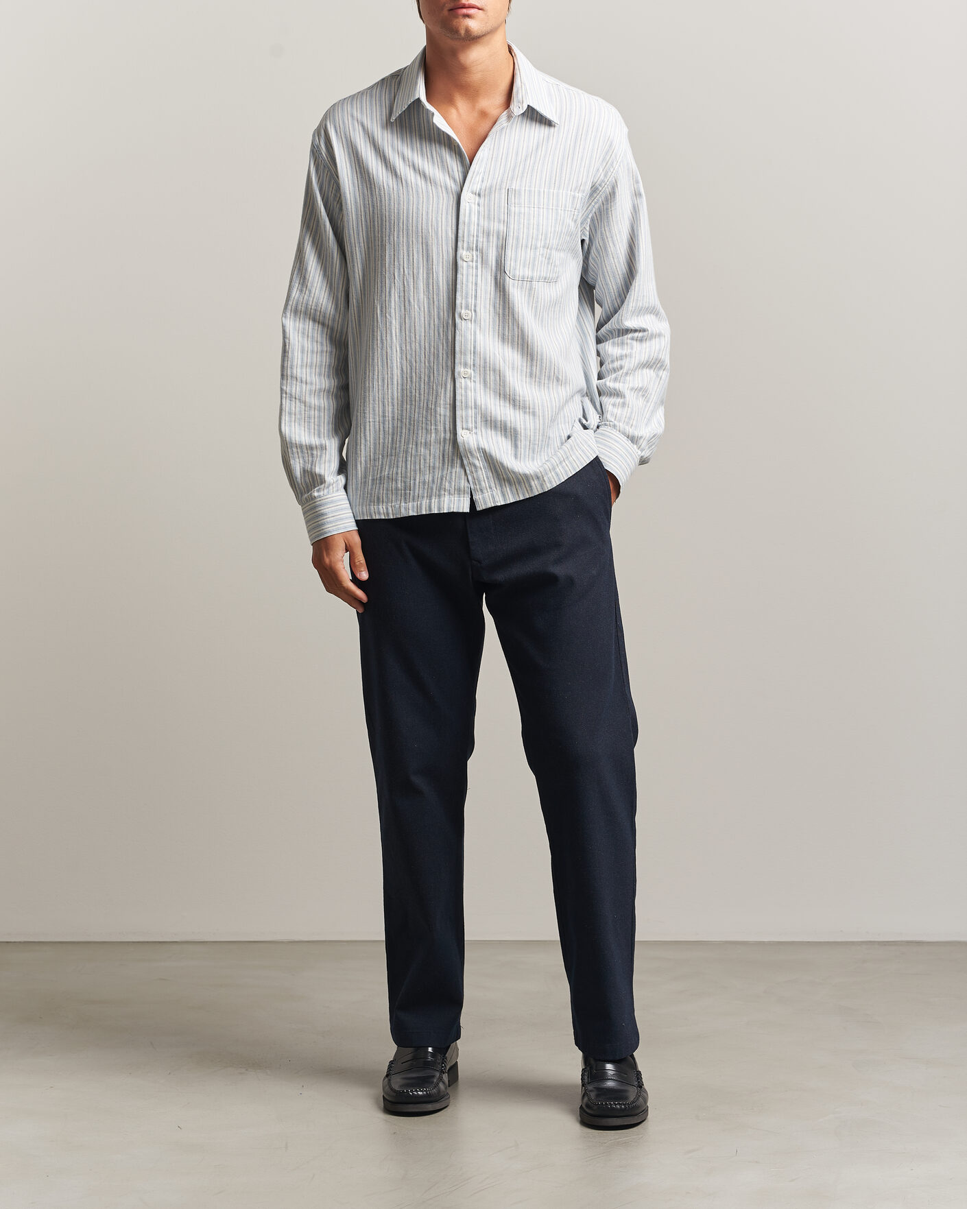 Hombres | Pantalones | NN07 | Aden Brushed Cotton Trousers Deep Navy