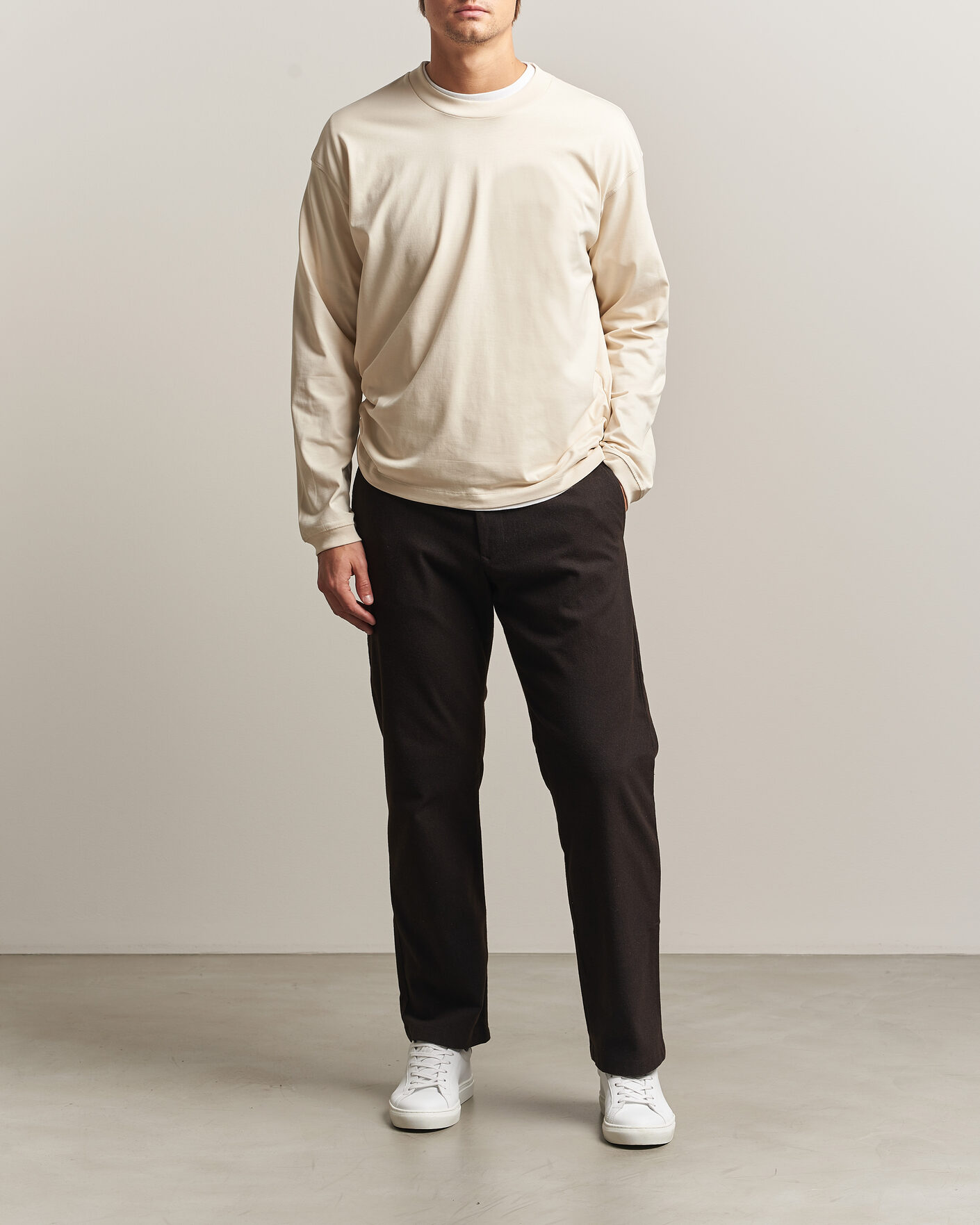 Hombres | Pantalones | NN07 | Aden Brushed Cotton Trousers Deep Truffle