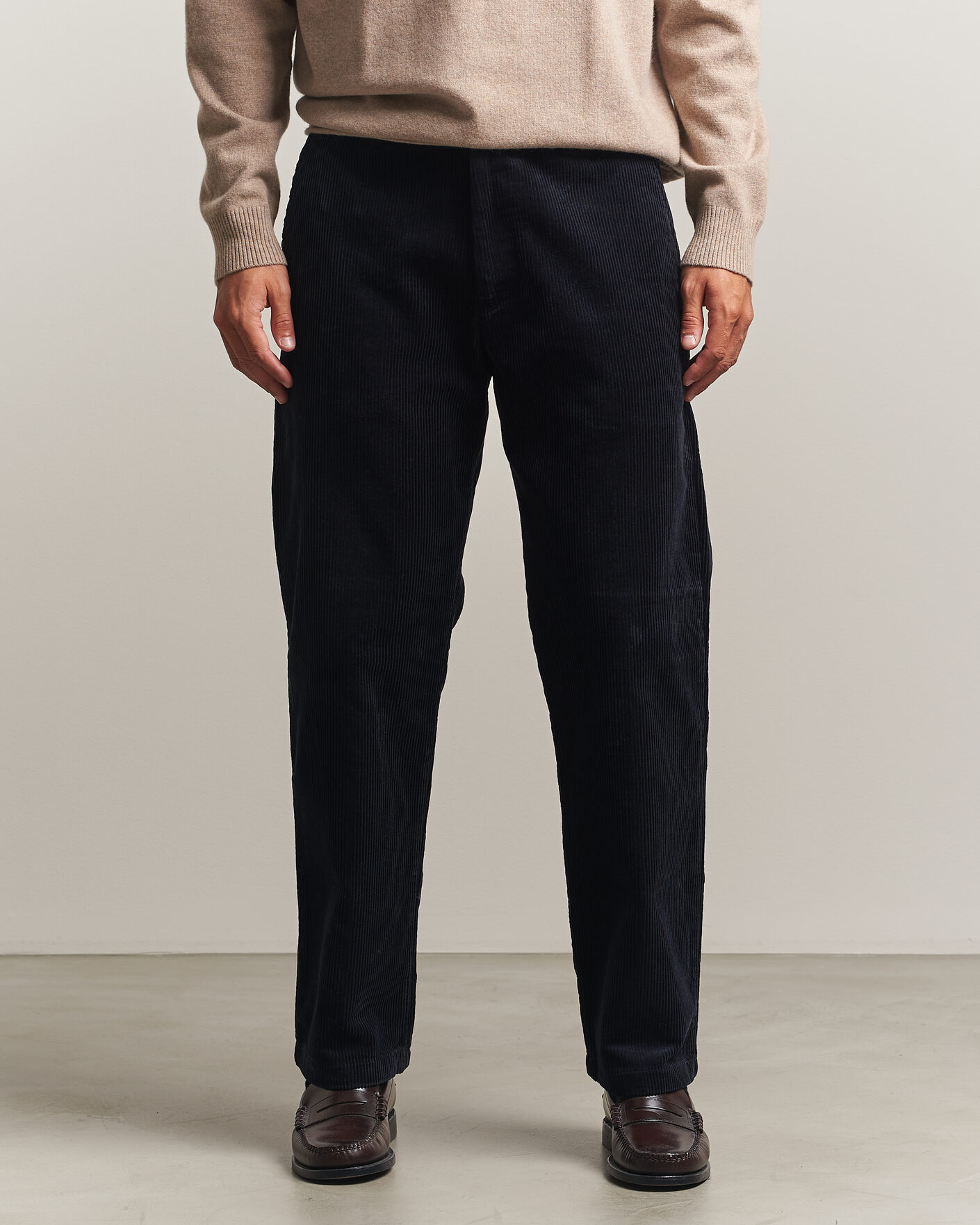 Hombres | Pantalones | NN07 | Aden Regular Fit Corduroy Chinos Deep Navy