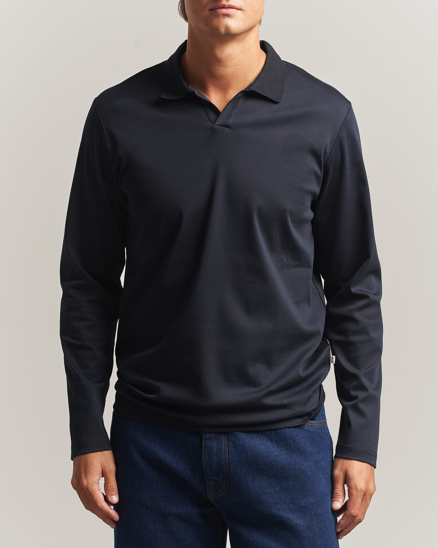 Hombres | Polos | NN07 | Paul Long Sleeve Polo Deep Navy