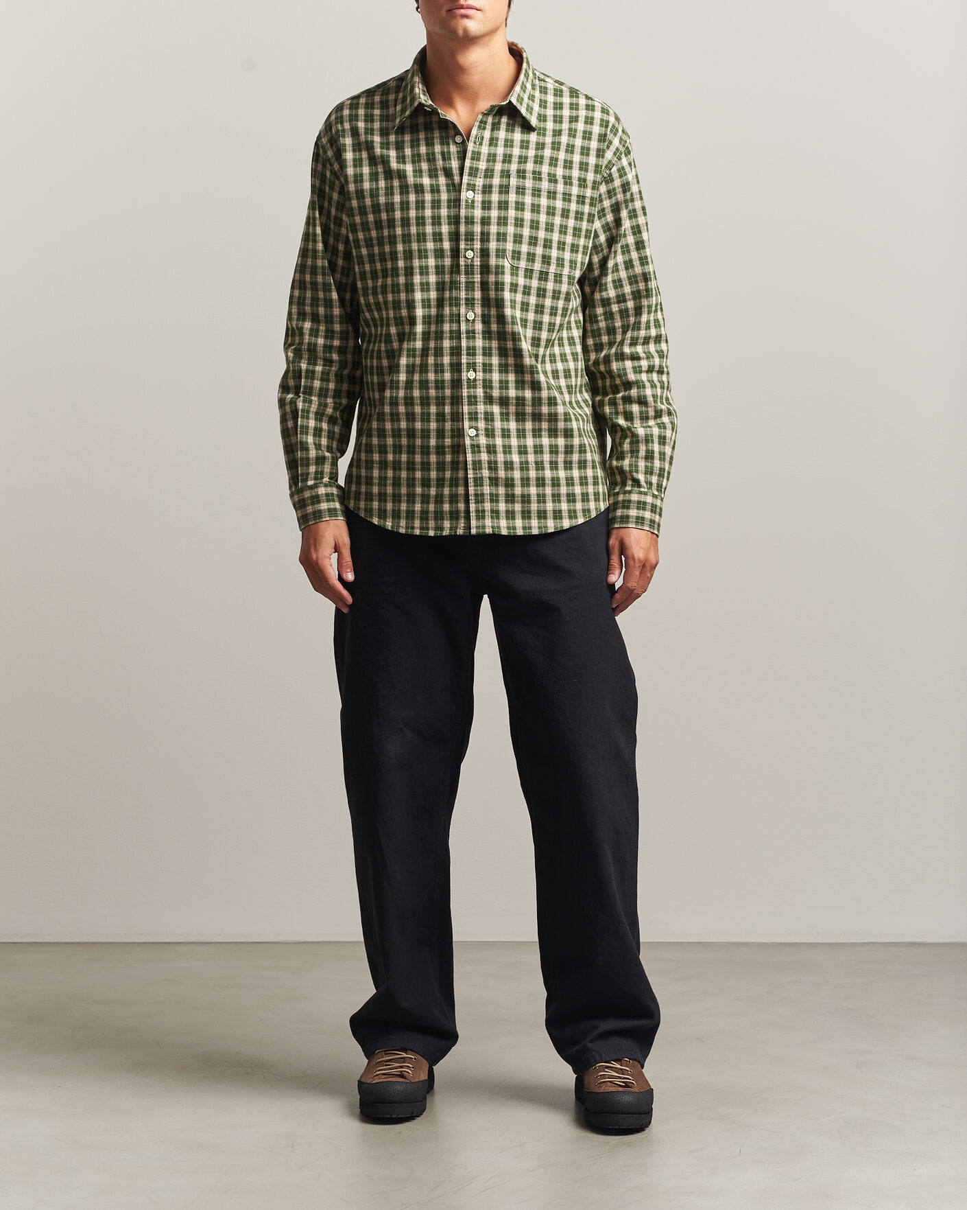 Hombres | Camisas | NN07 | Deon Flannel Shirt Eden Green Check