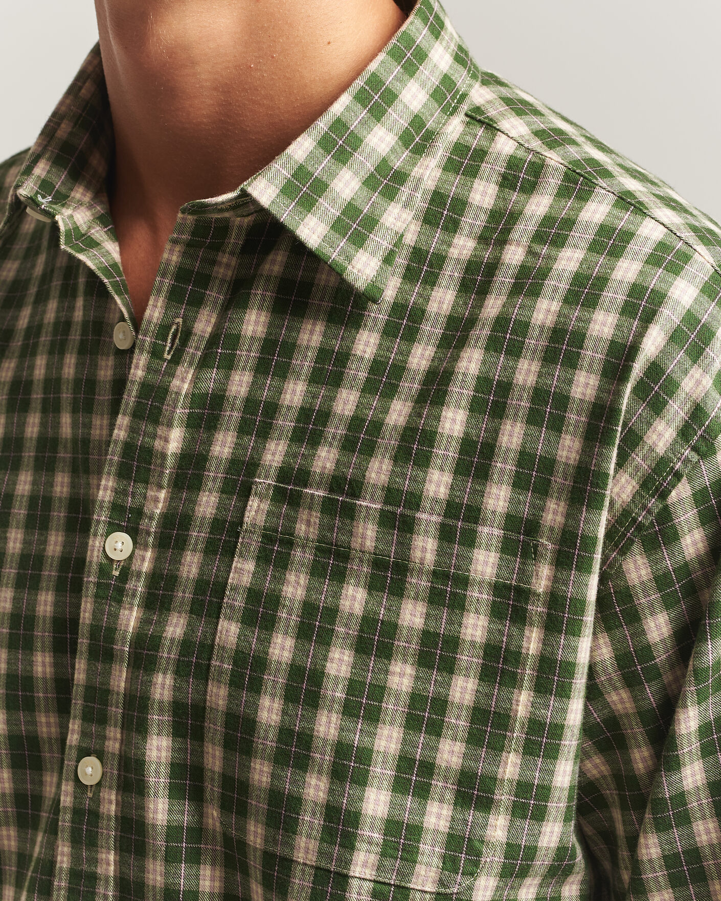 Hombres | Camisas | NN07 | Deon Flannel Shirt Eden Green Check