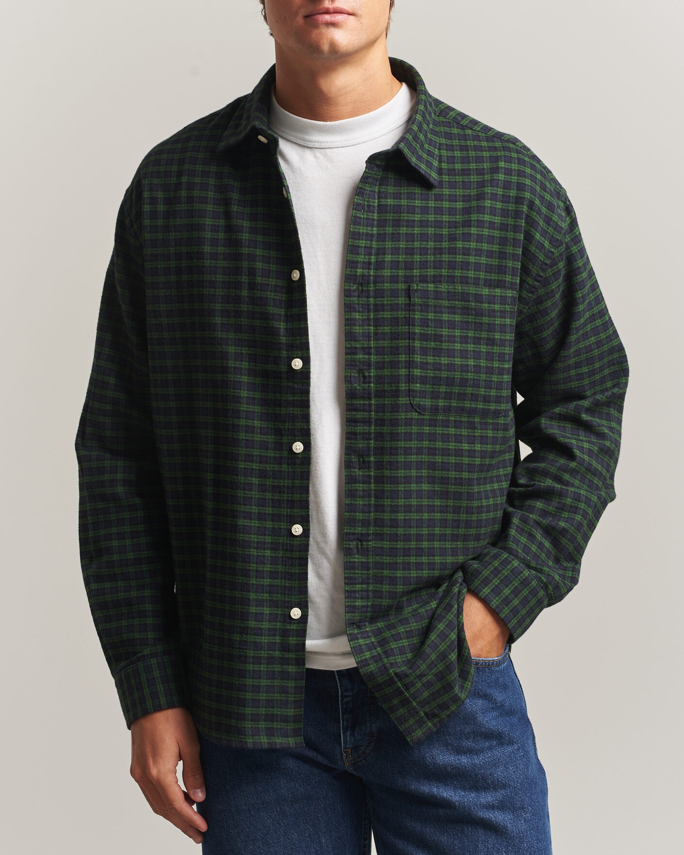 Hombres | Camisas | NN07 | Deon Flannel Shirt Eden Check
