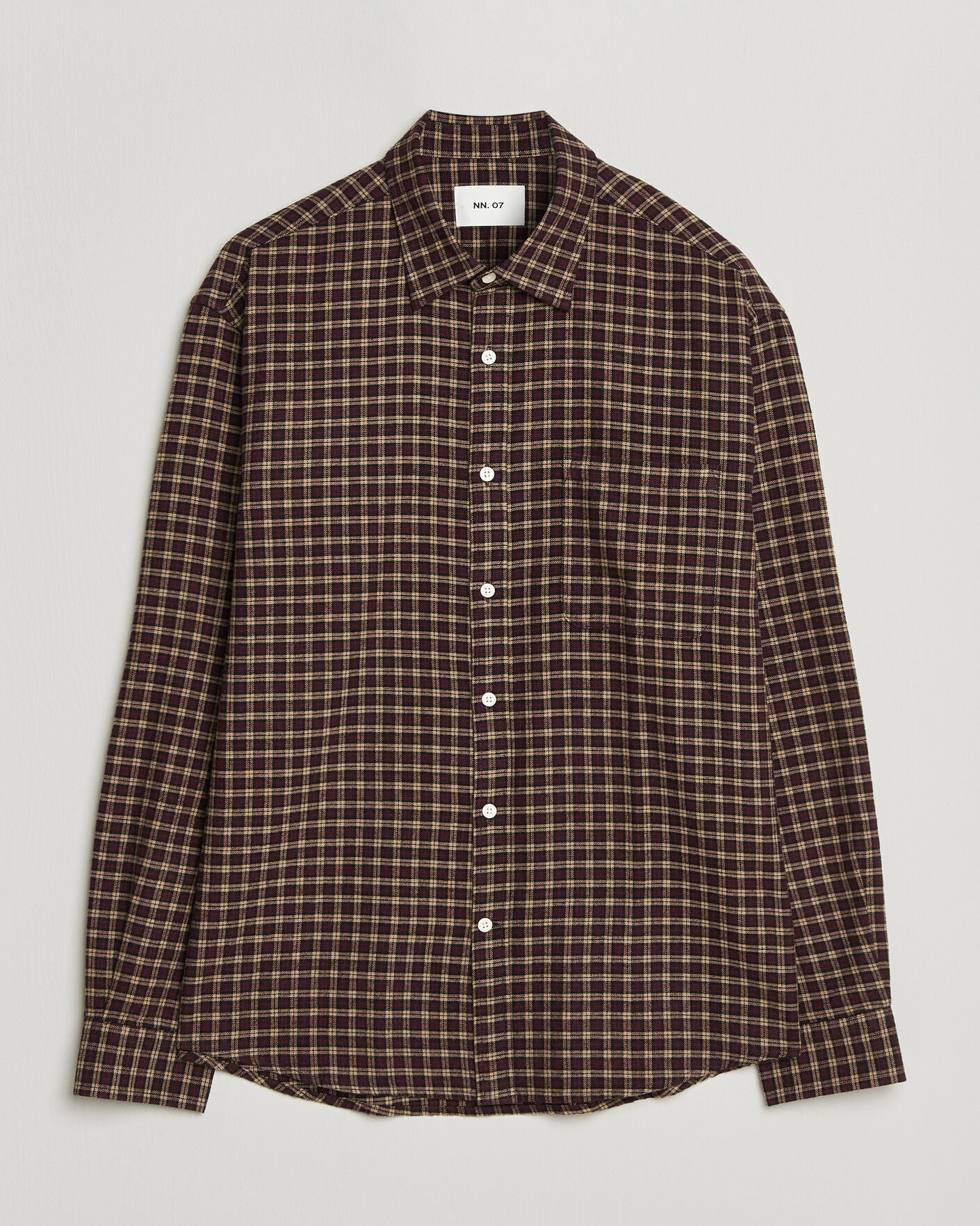 Hombres | Camisas | NN07 | Deon Flannel Shirt Bordeaux Check