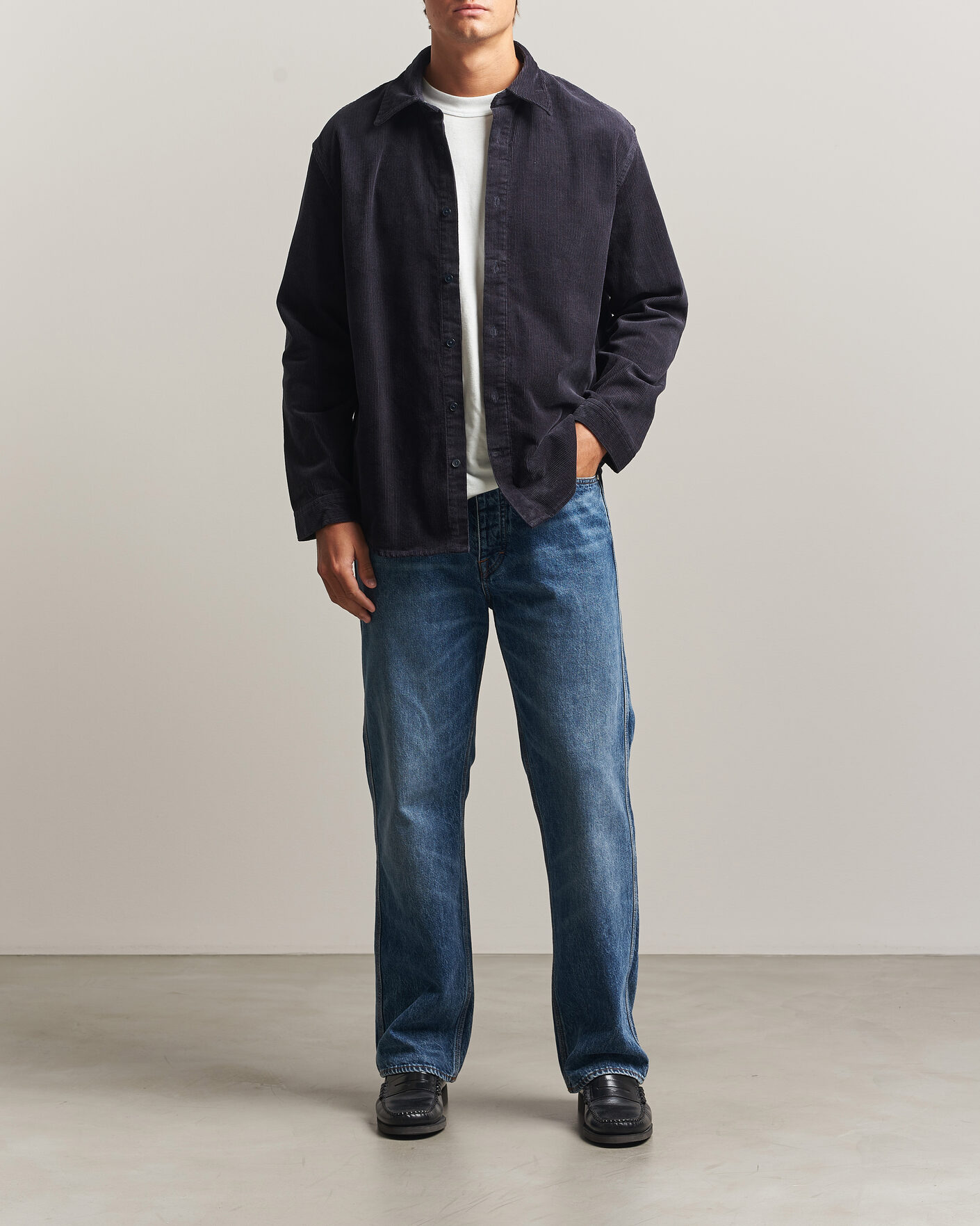 Hombres | Camisas | NN07 | Casper Corduroy Overshirt Deep Navy